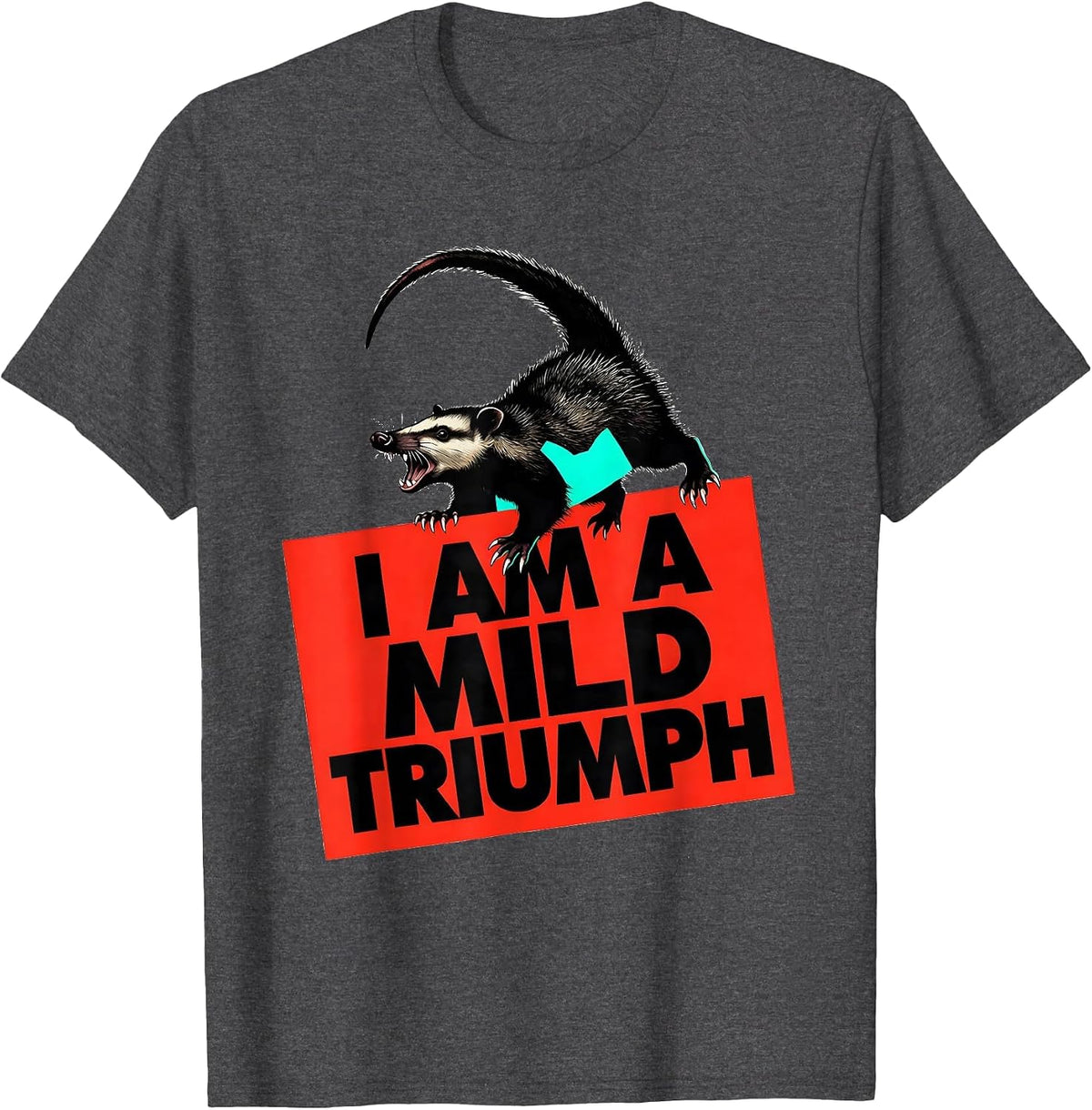 I Am A Mild Triumph Funny Opossum Meme Possum Lover Gift T-Shirt - Dark Heather Grey