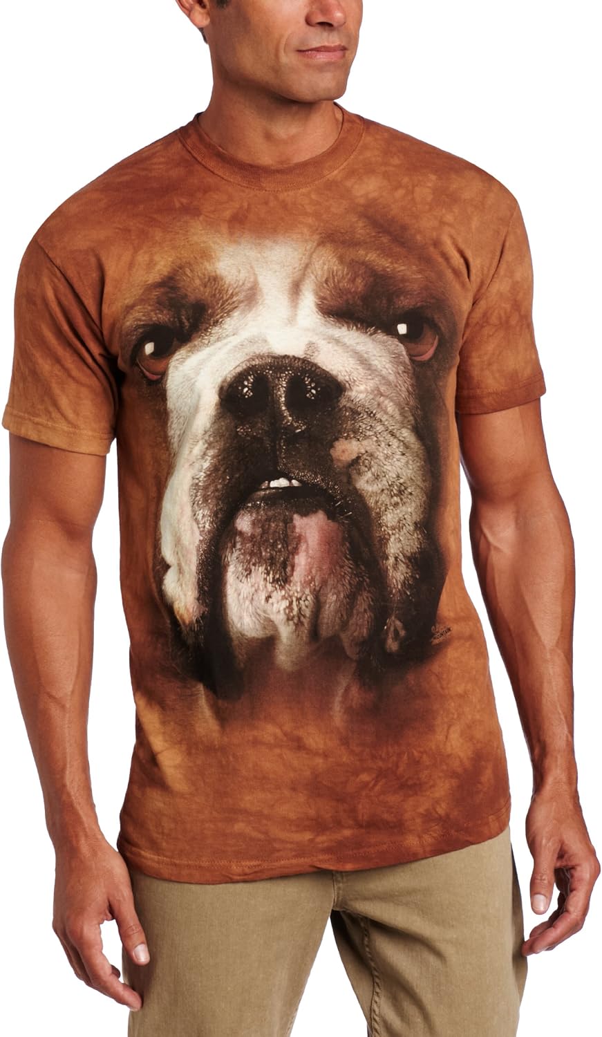 The Mountain Mens Bulldog Face T-Shirt - Brown