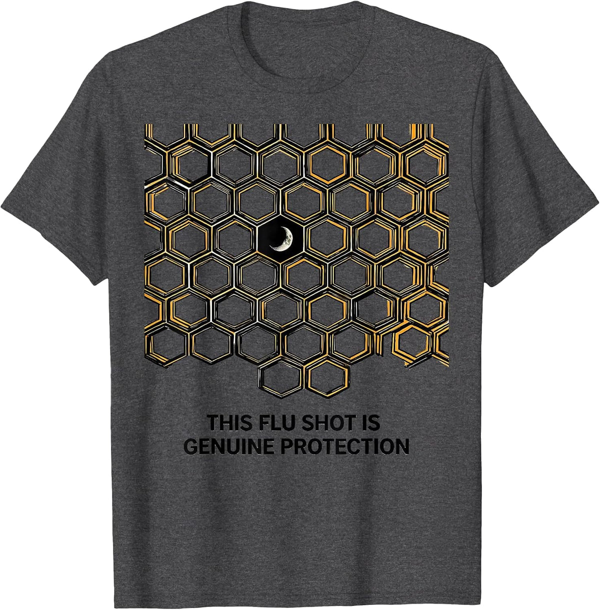 This Flu Shot Is Genuine Protection Funny Nurse Doctor T-Shirt - Dark Heather Grey