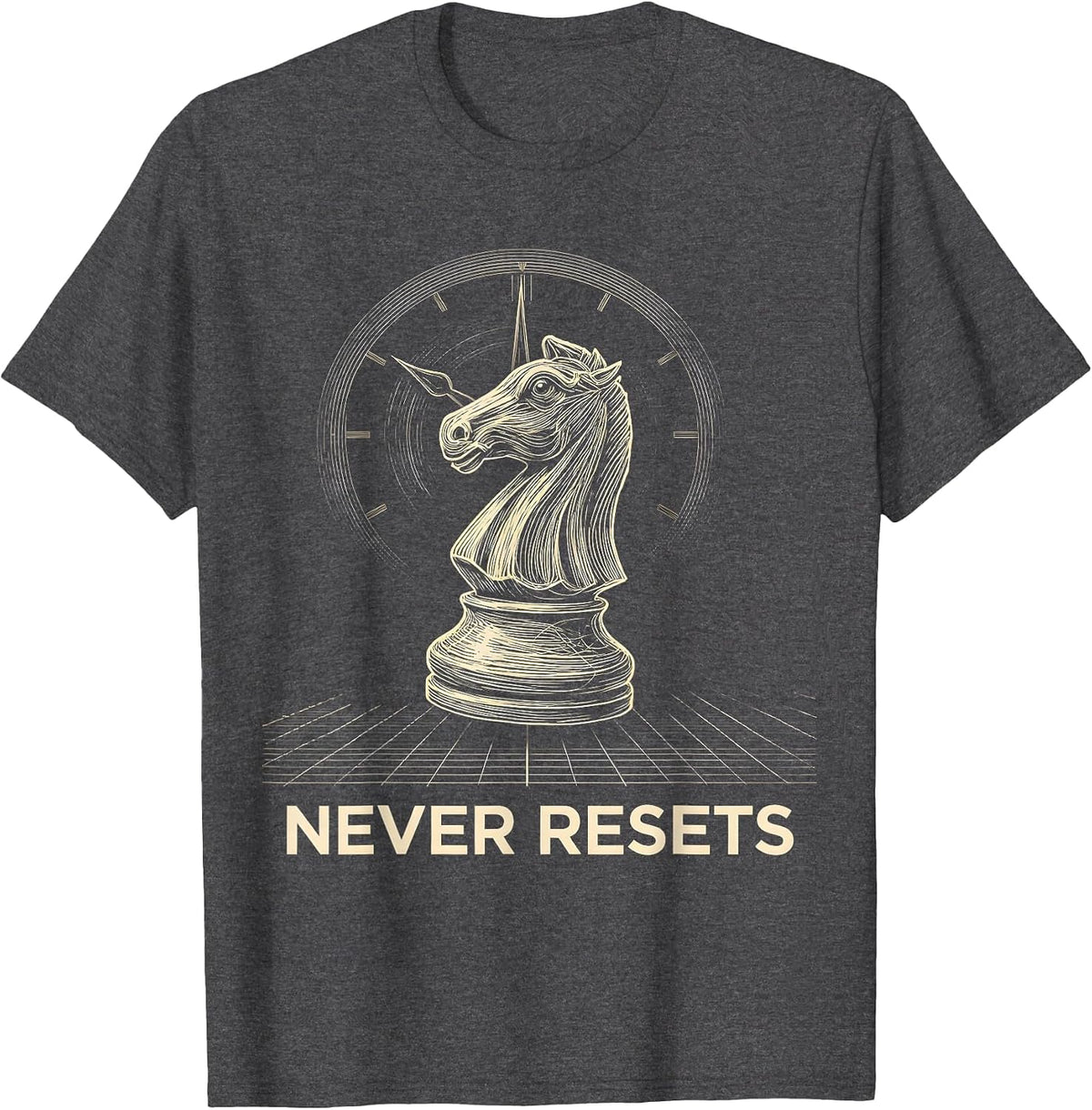 Never Resets Funny Chess Player Chess Lover Gift T-Shirt - Dark Heather Grey