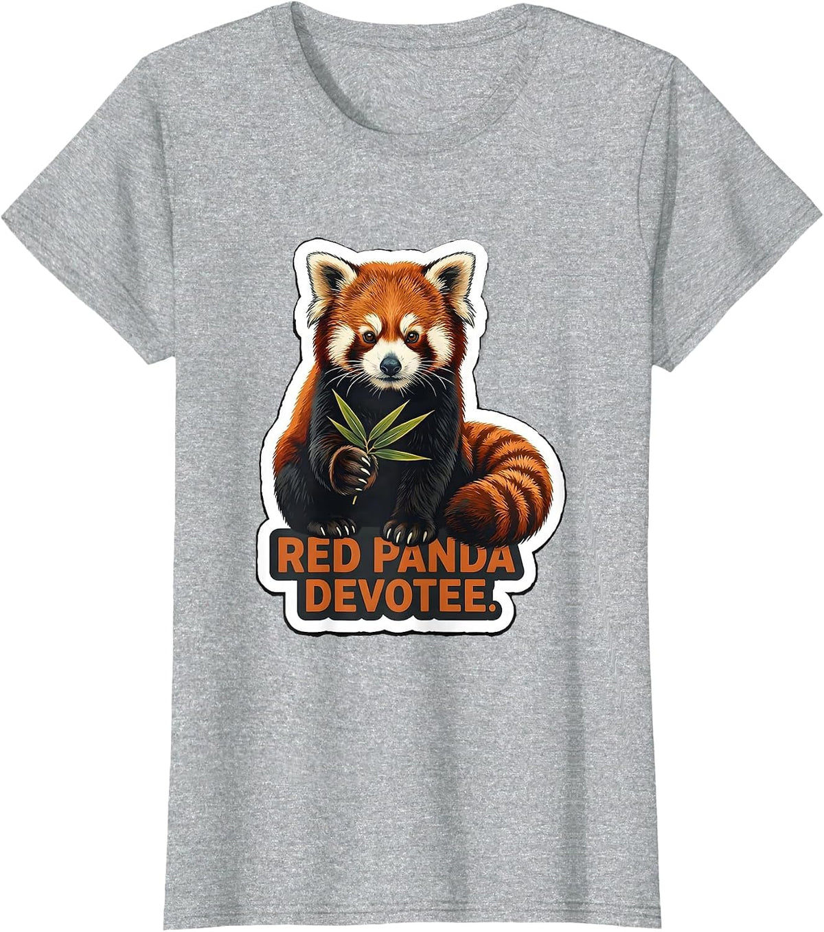 Red Panda Devotee Funny Cute Animal Lover Gift T-Shirt - Heather Grey