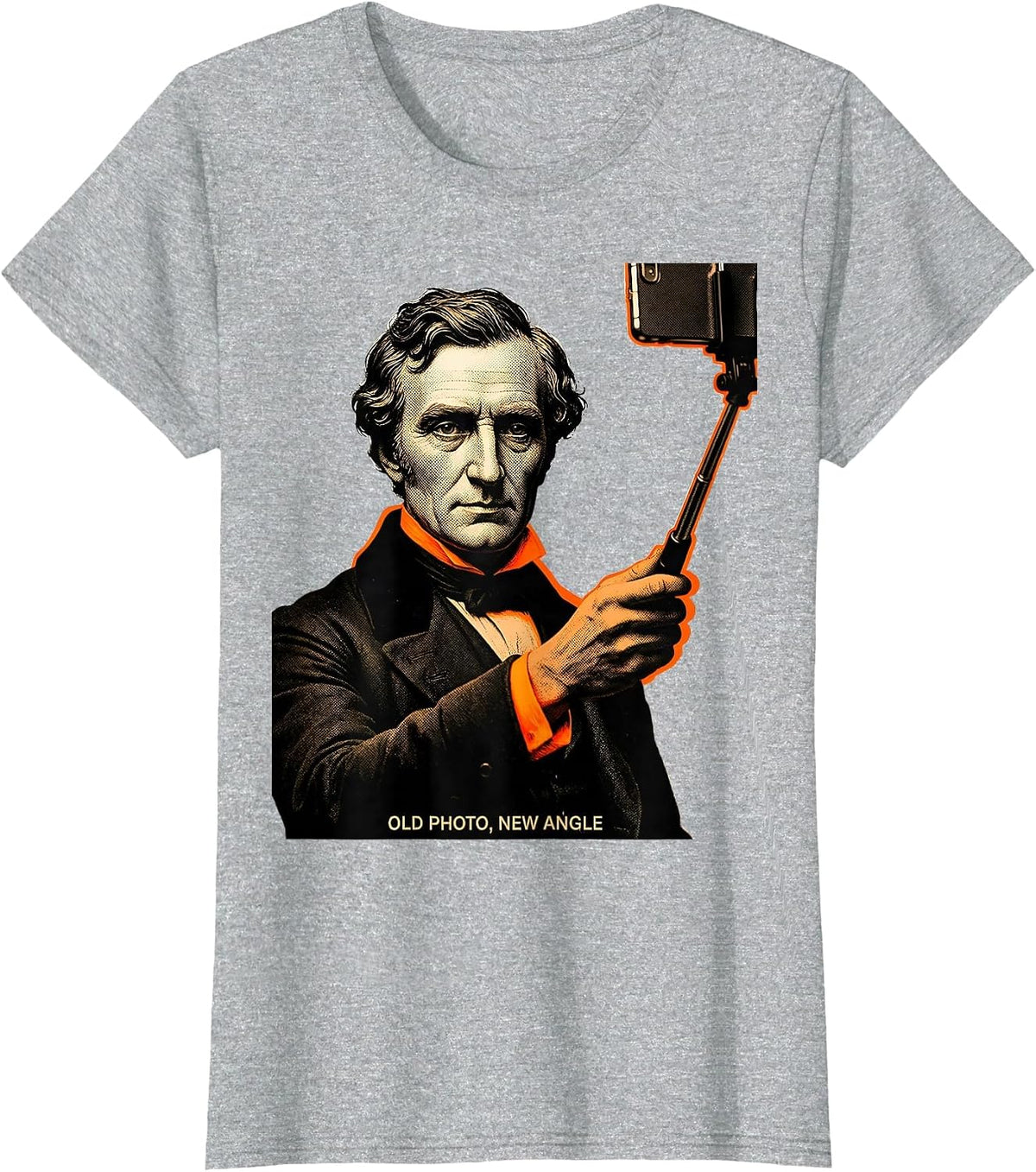 Women's Old Photo New Angle Funny Artist Painter Art Student Humor T-Shirt - Heather Grey