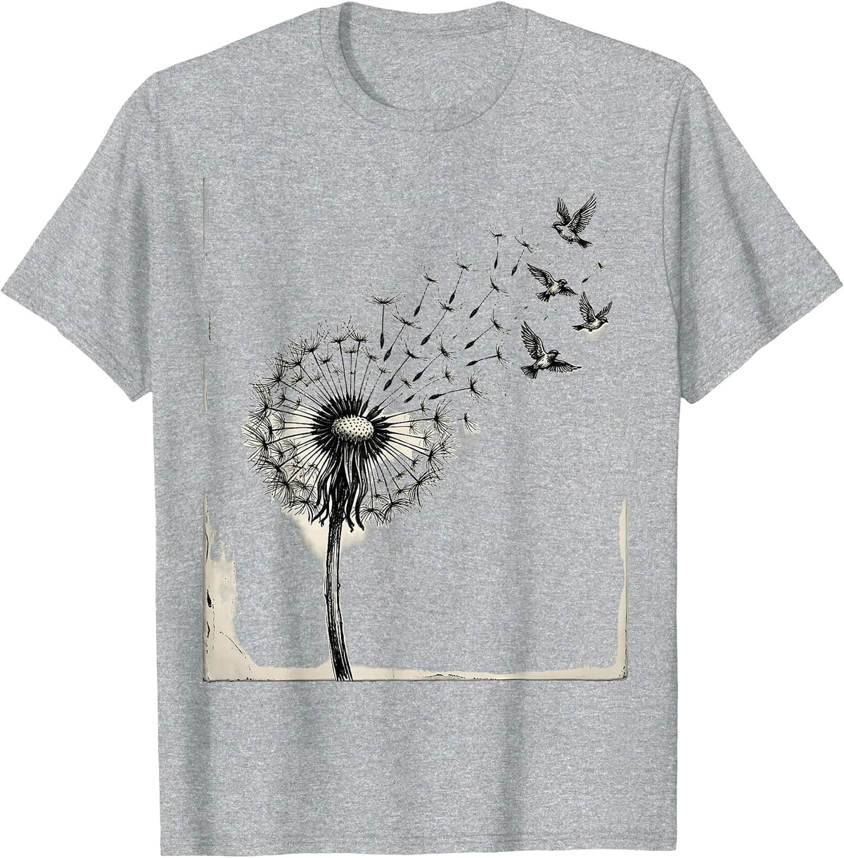 Men's Dandelion Birds Suicide Prevention Awareness T-Shirt - Heather Grey