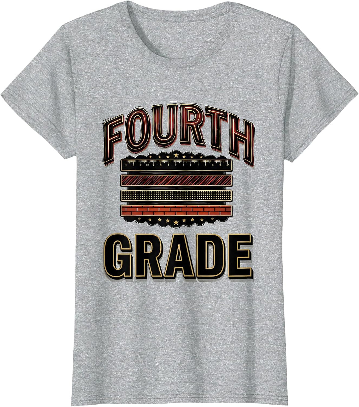 Women's FOURTH GRADE For Boys Girls Back To School First Day of T-Shirt - Heather Grey