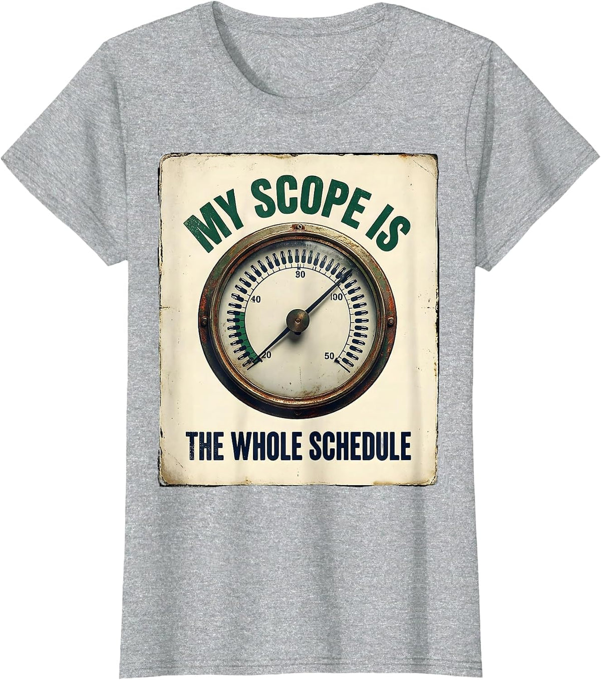 Women's My Scope Is The Whole Schedule Vintage Pharmacy Technician T-Shirt - Heather Grey