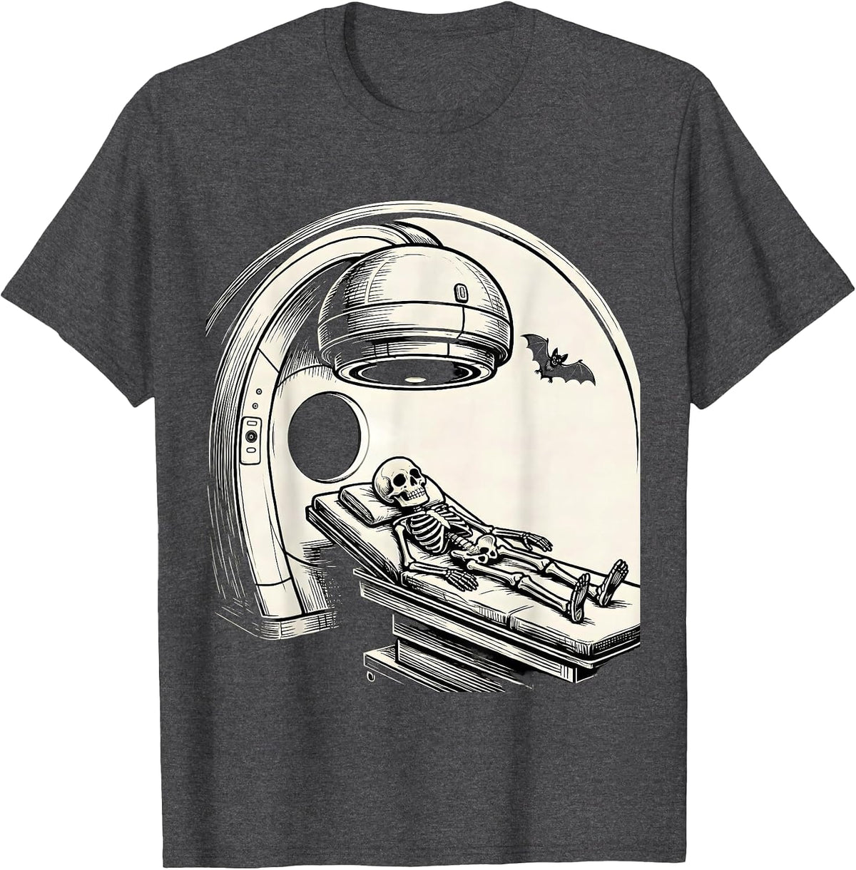 Radiation Gantry Halloween Radiology Tech Humor T-Shirt - Dark Heather Grey