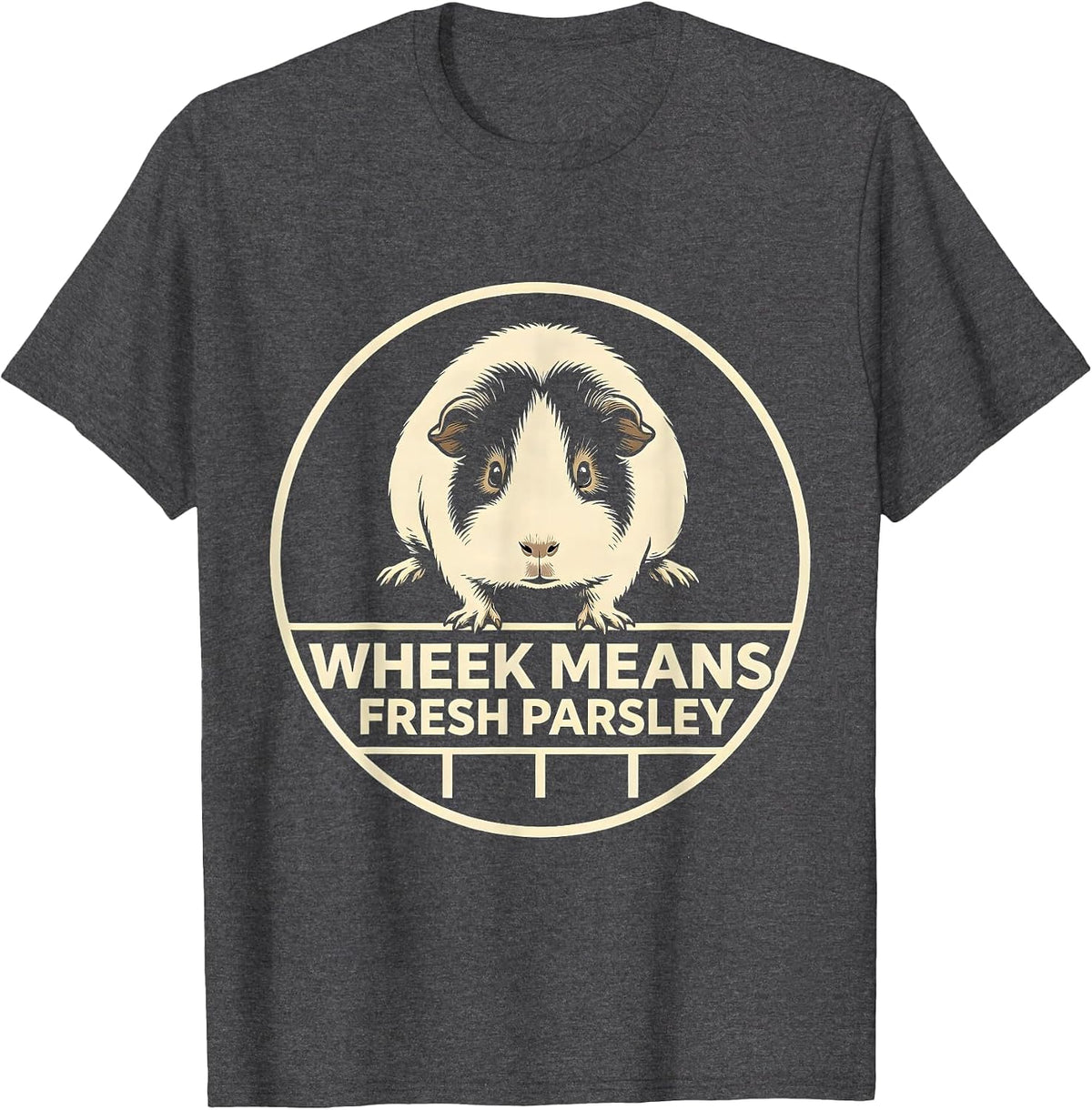 Men's Wheek Means Fresh Parsley Funny Guinea Pig Pet Lover Gift T-Shirt - Dark Heather Grey