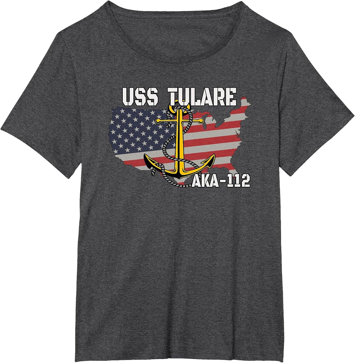 USS Tulare AKA-112 Amphibious Cargo Ship Veterans Day Father T-Shirt - Dark Heather Grey