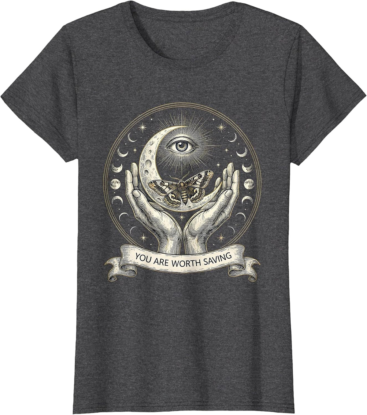 Women's You Are Worth Saving Suicide Prevention Awareness T-Shirt - Dark Heather Grey
