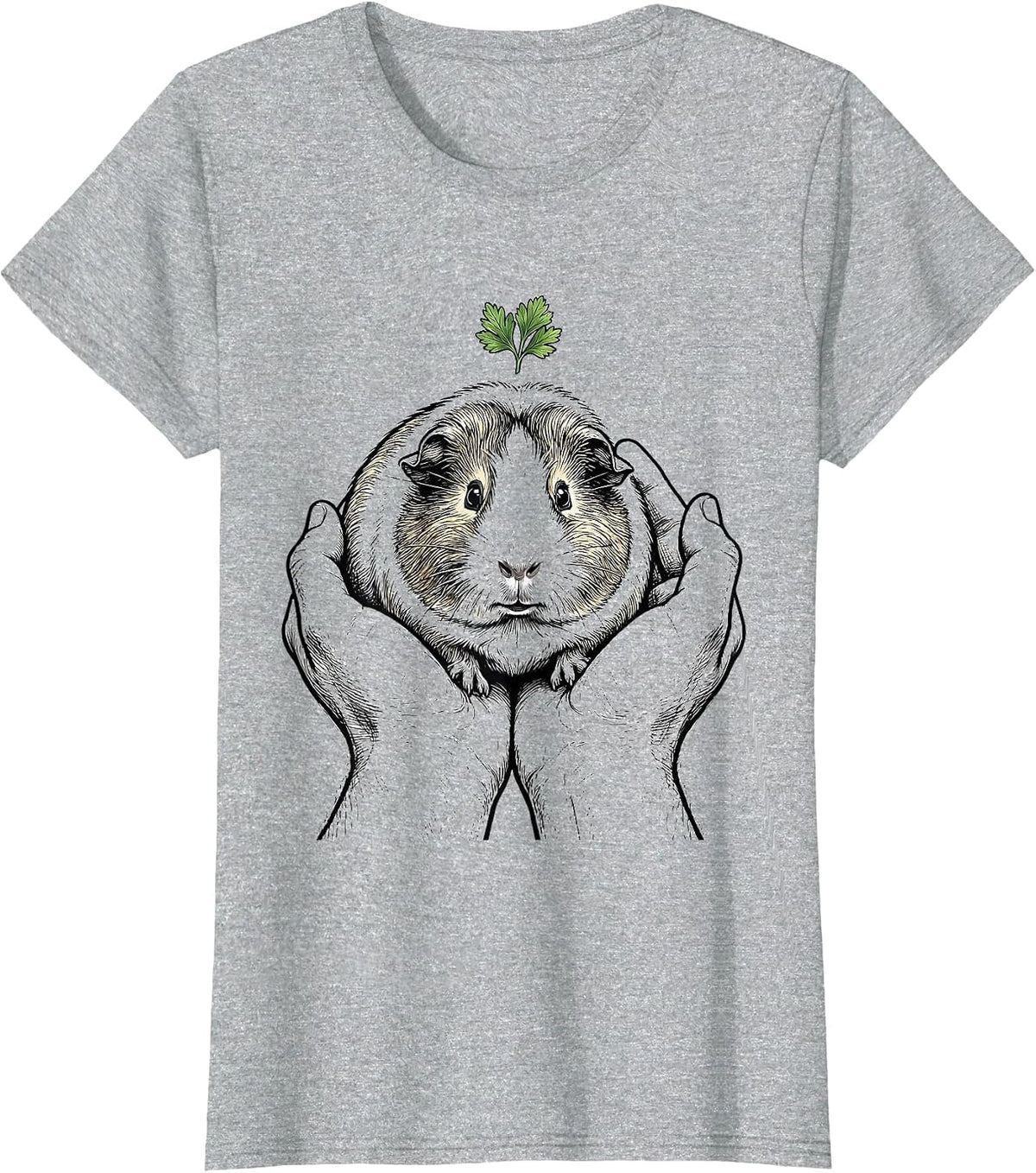 Women's Guinea Pig Hands Cute Pet Lover Gift T-Shirt - Heather Grey