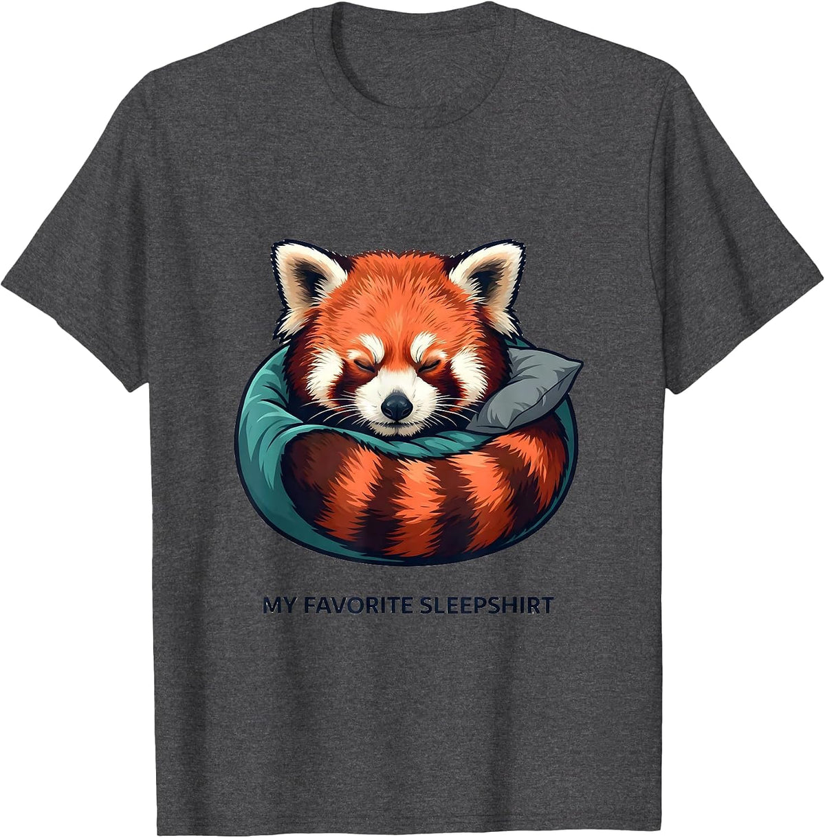 My Favorite Sleepshirt Cute Red Panda Sleeping Pajamas Boys T-Shirt - Dark Heather Grey