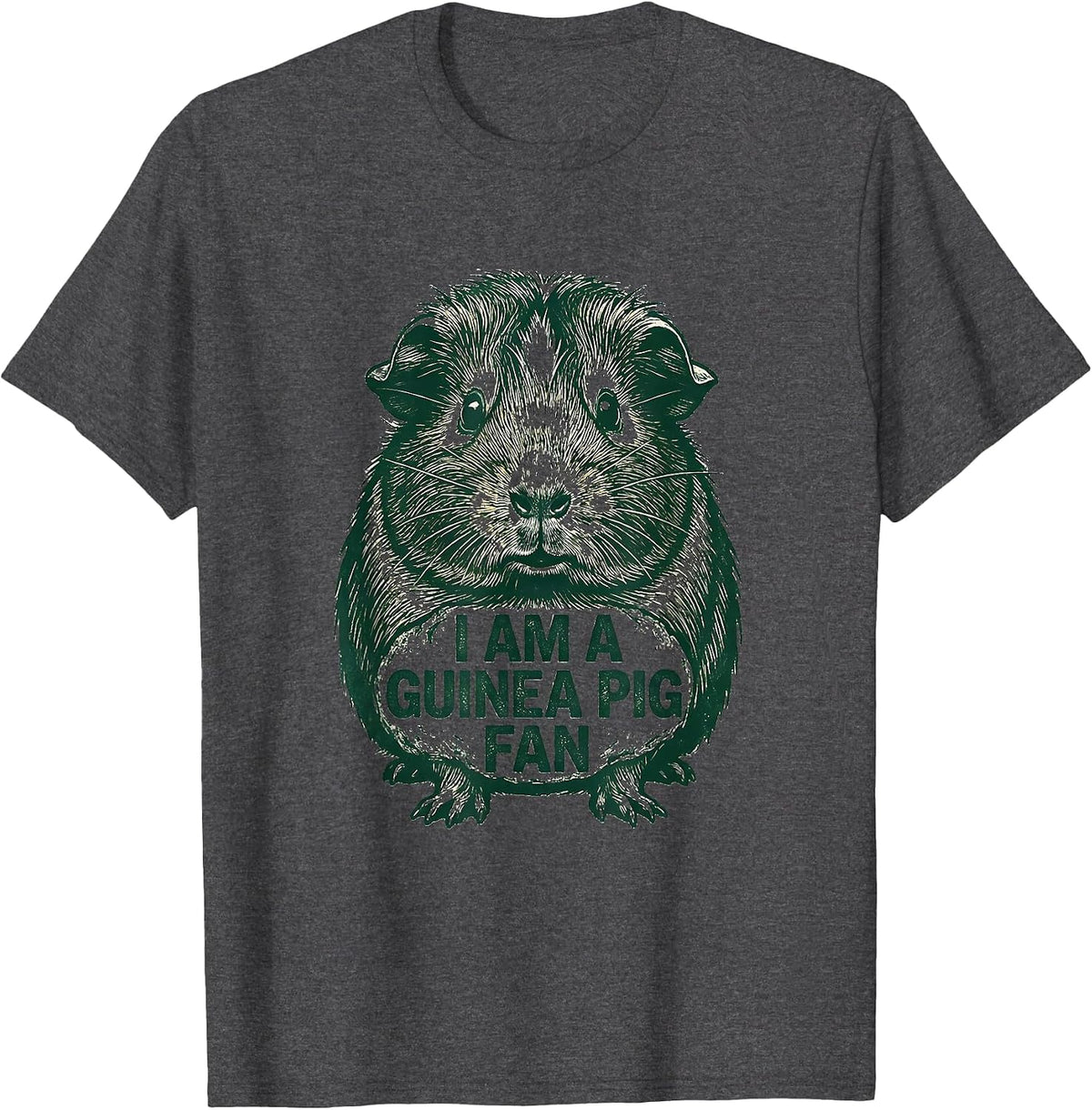 I Am A Guinea Pig Fan Funny Pig Lover Rubber Stamp Humor T-Shirt - Dark Heather Grey