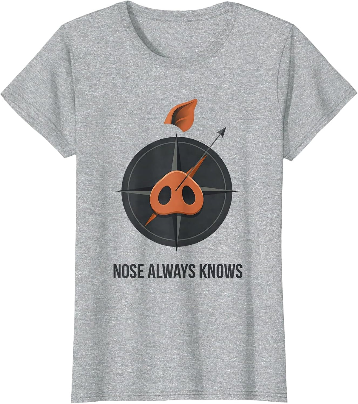 Nose Always Knows Funny Guinea Pig Pet Lover Humor T-Shirt - Heather Grey