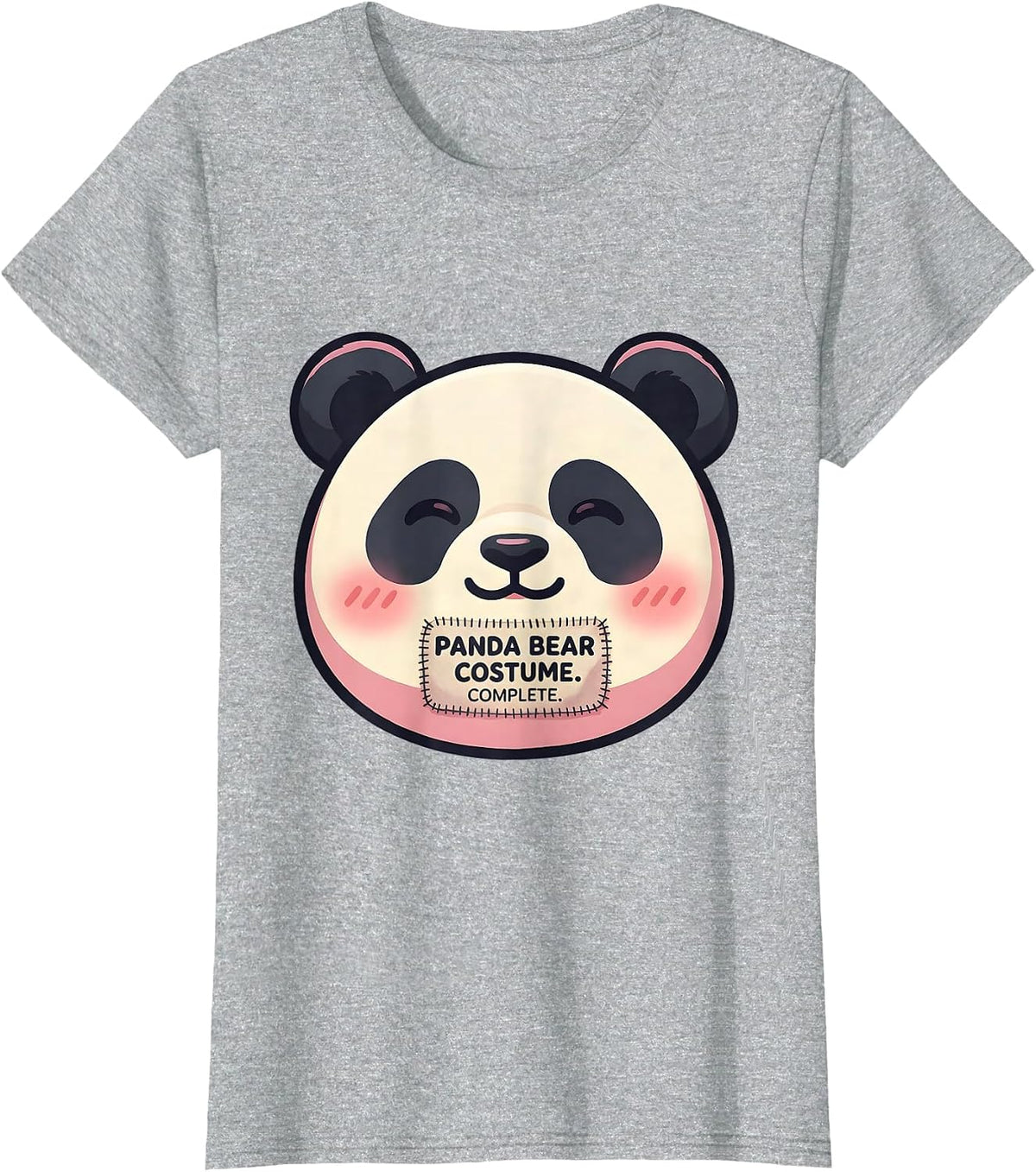 Panda Bear Costume Complete Cute Kawaii Halloween Party T-Shirt - Heather Grey