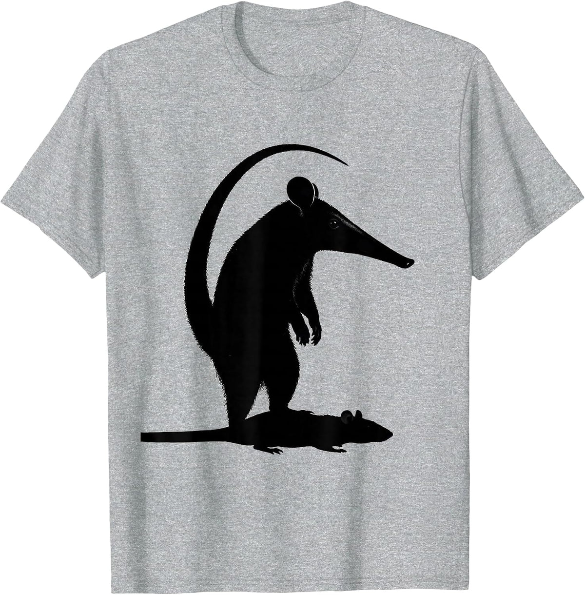 Men's Opossum Silhouette Funny Animal Meme Casual Humor T-Shirt - Heather Grey