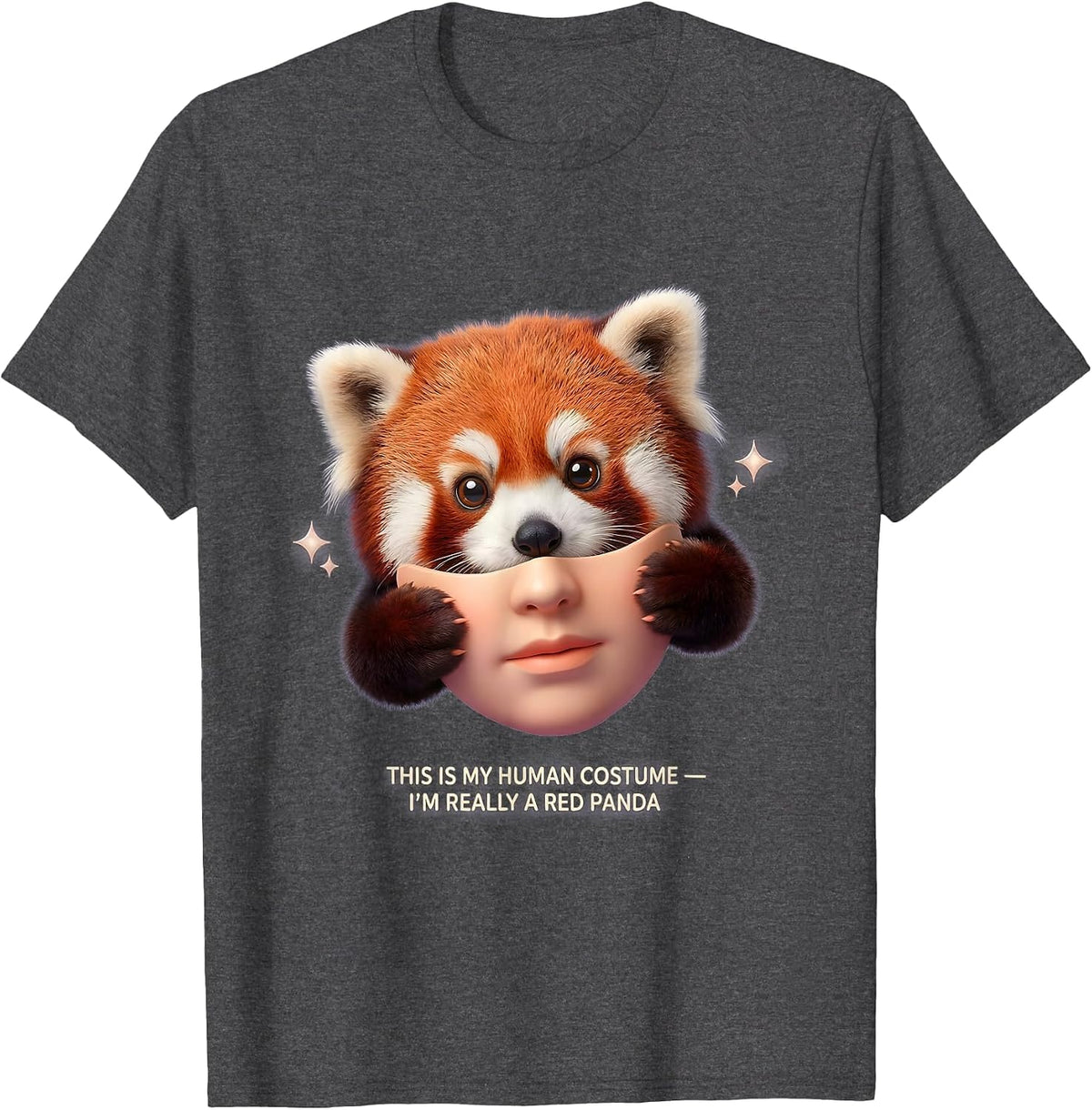 This Is My Human Costume I'm Really A Red Panda Cute T-Shirt - Dark Heather Grey