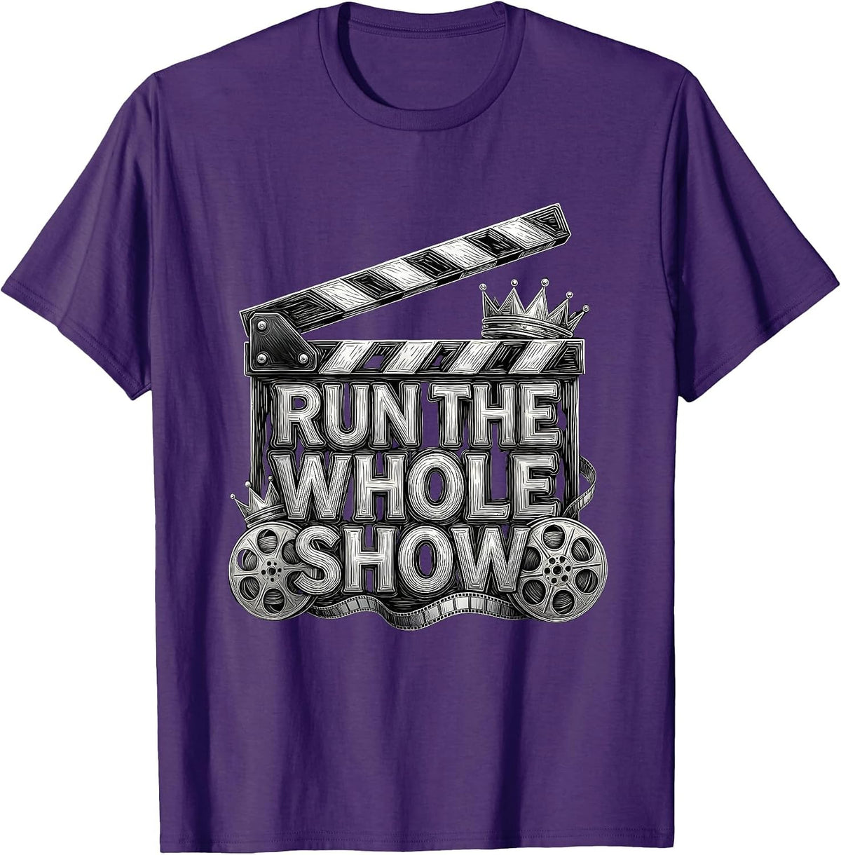 Run the Whole Show Boss Graphic Design T-Shirt - Purple