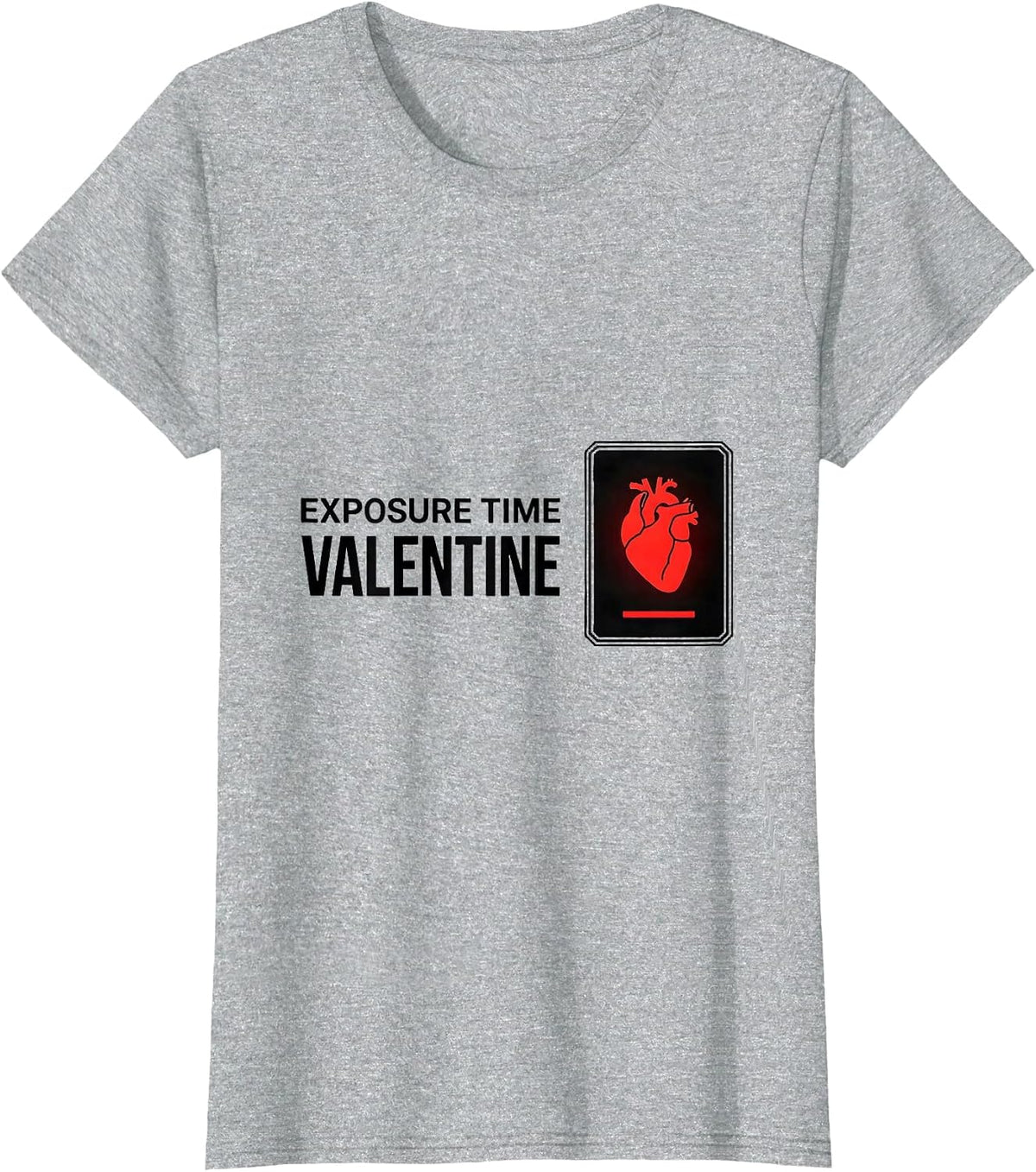 Women's Exposure Time Valentine Funny Radiology Tech Gift T-Shirt - Heather Grey