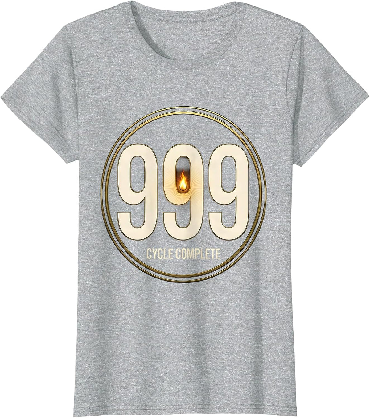 999 Cycle Complete Angel Number Numerology Spiritual Reset T-Shirt - Heather Grey