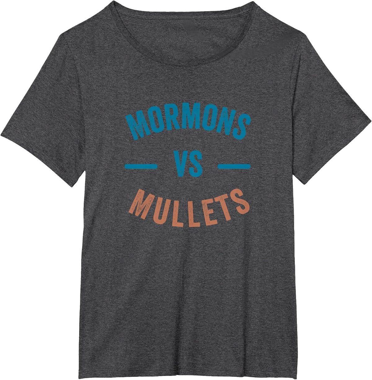 Mormons vs Mullets T-Shirt - Dark Heather Grey