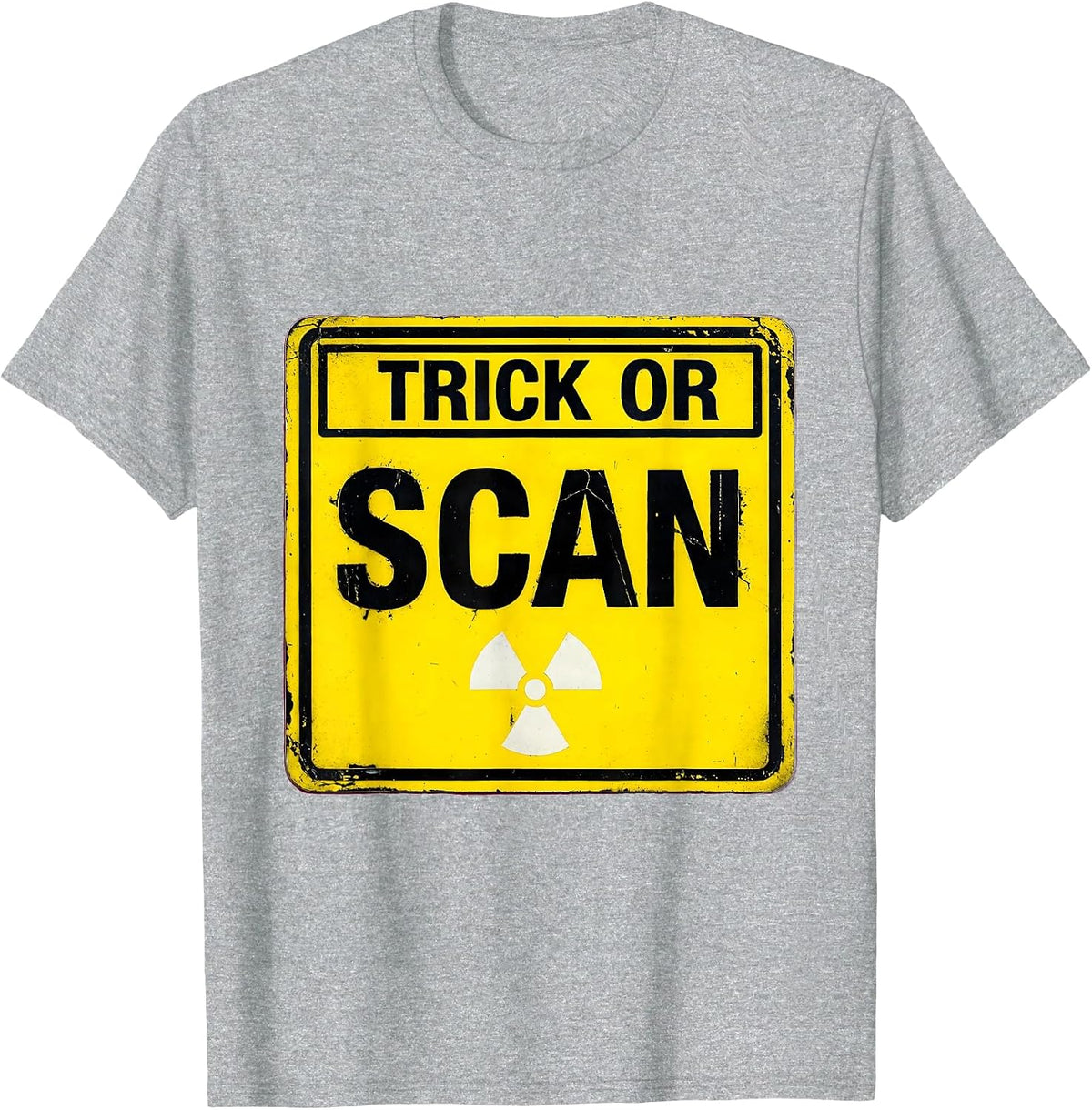 Men's Trick Or Scan Radiology Tech Halloween Workplace Humor T-Shirt - Heather Grey