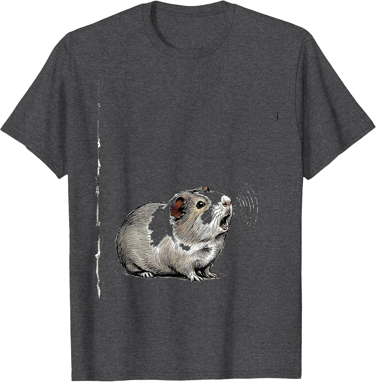 Men's Guinea Pig Loaf Hand-Sketched Pig Lover Humor T-Shirt - Dark Heather Grey