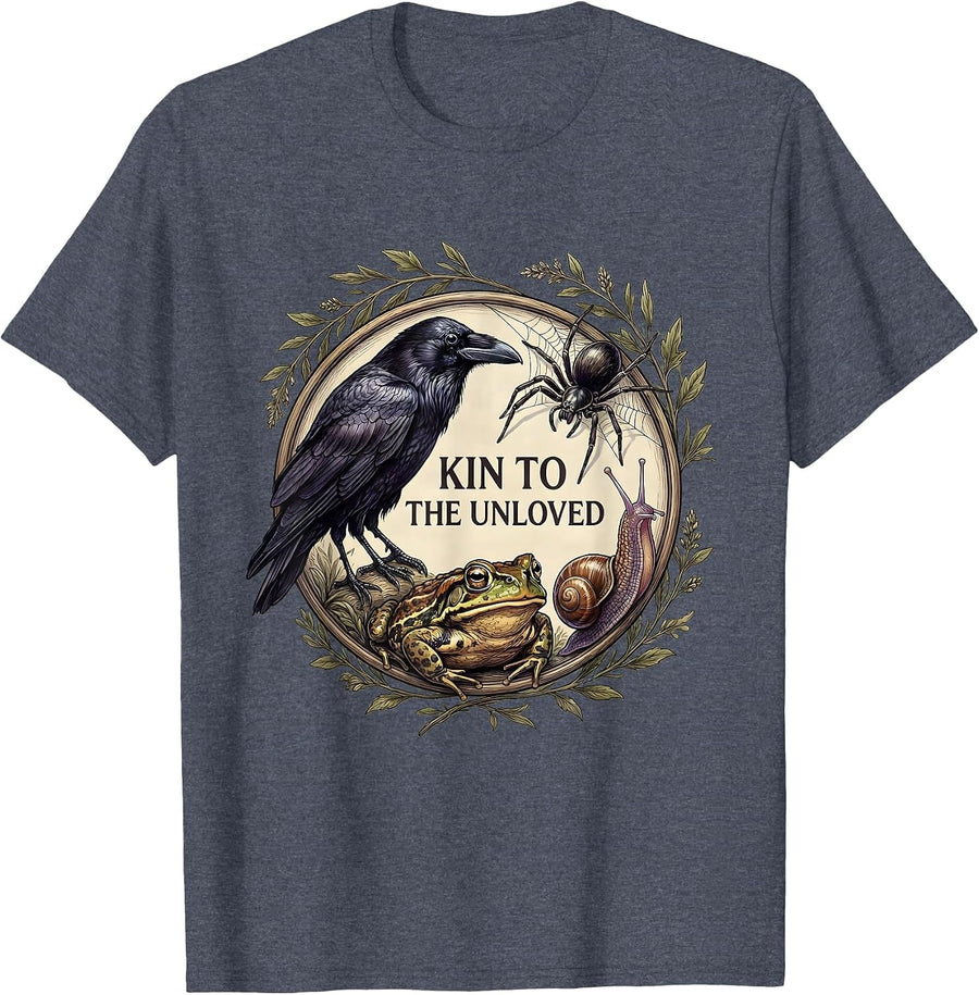 Kin To The Unloved Misunderstood Creatures Nature Lover Gift T-Shirt - Heather Blue