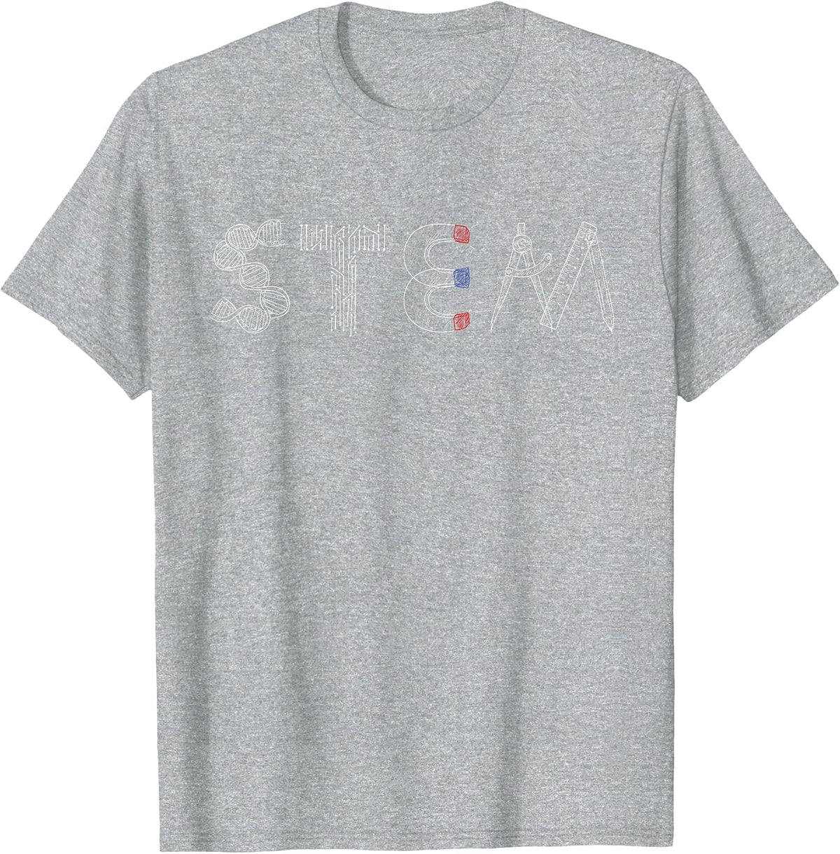 STEM Science Technology Engineering Math Teacher Student T-Shirt - Heather Grey