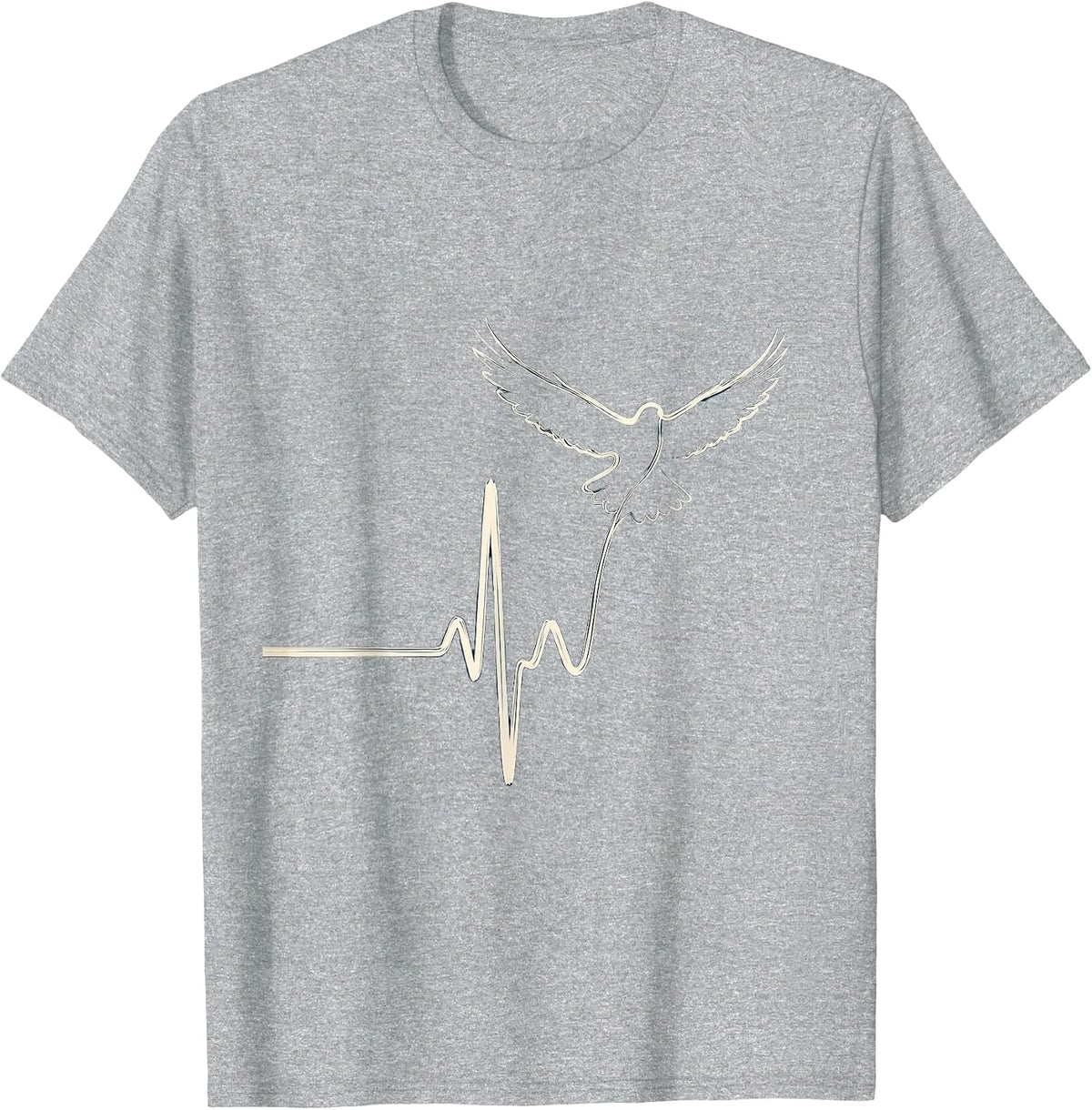 Men's 988 Suicide Prevention Lifeline Heartbeat Bird Flight T-Shirt - Heather Grey