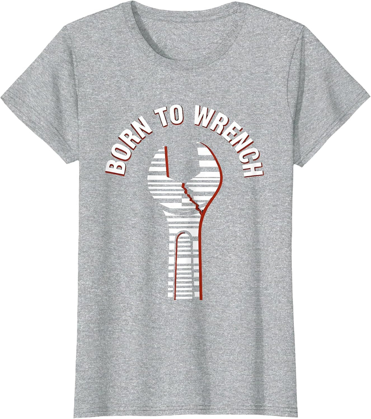 Born to Wrench Mechanic Graphic Design T-Shirt - Heather Grey