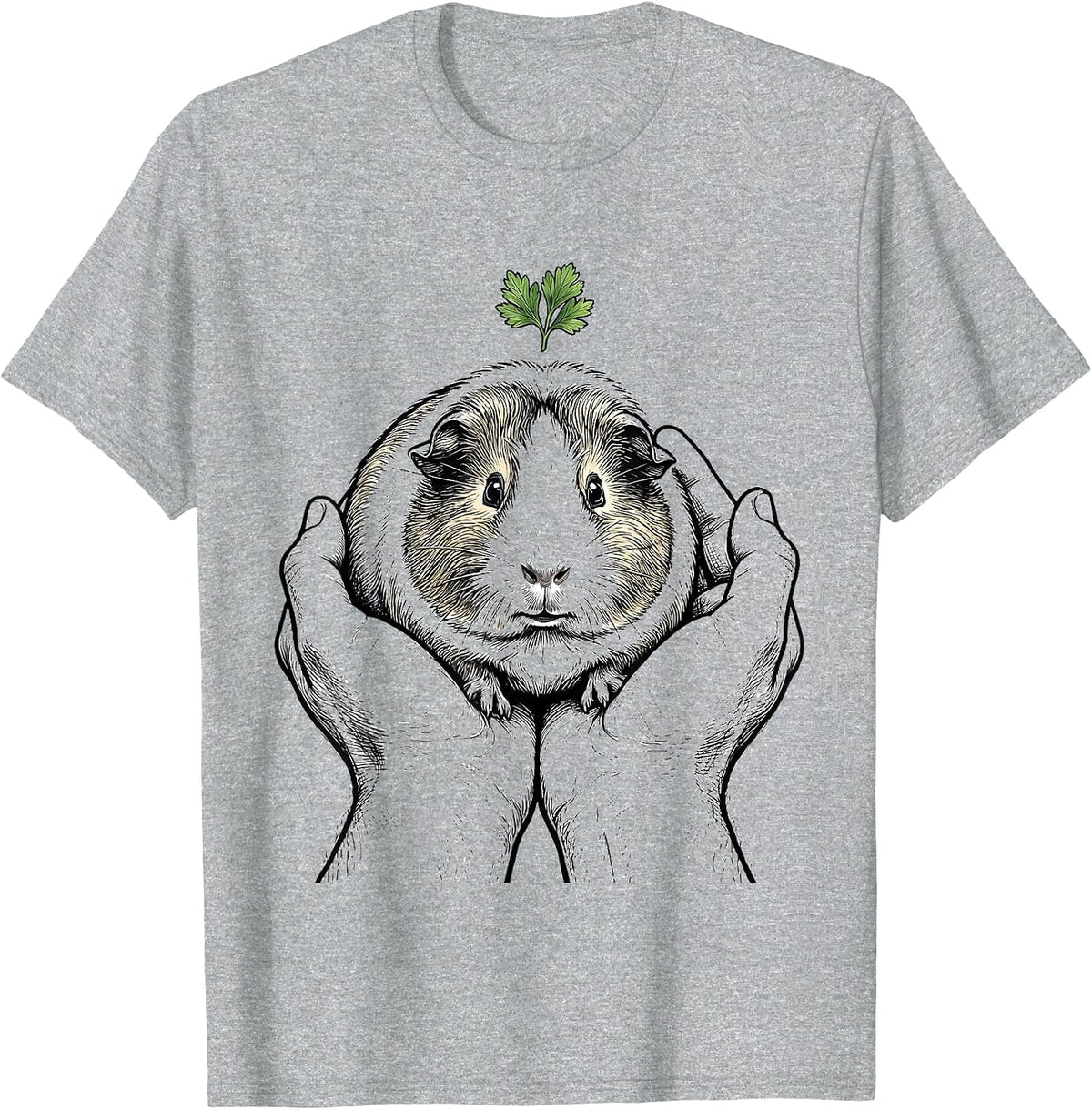 Men's Guinea Pig Hands Cute Pet Lover Gift T-Shirt - Heather Grey