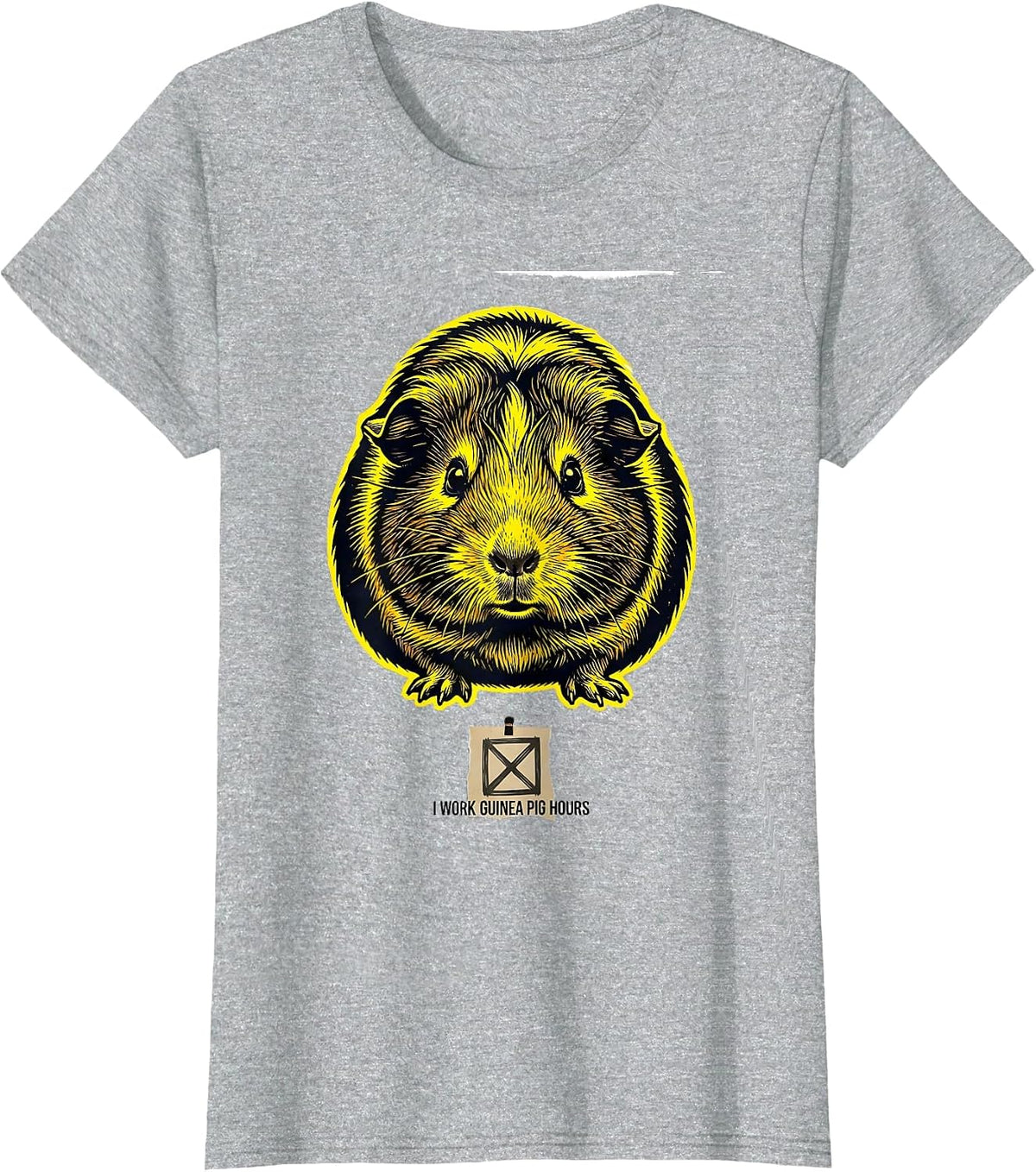Women's I Work Guinea Pig Hours Funny Guinea Pig Lover Gift T-Shirt - Heather Grey