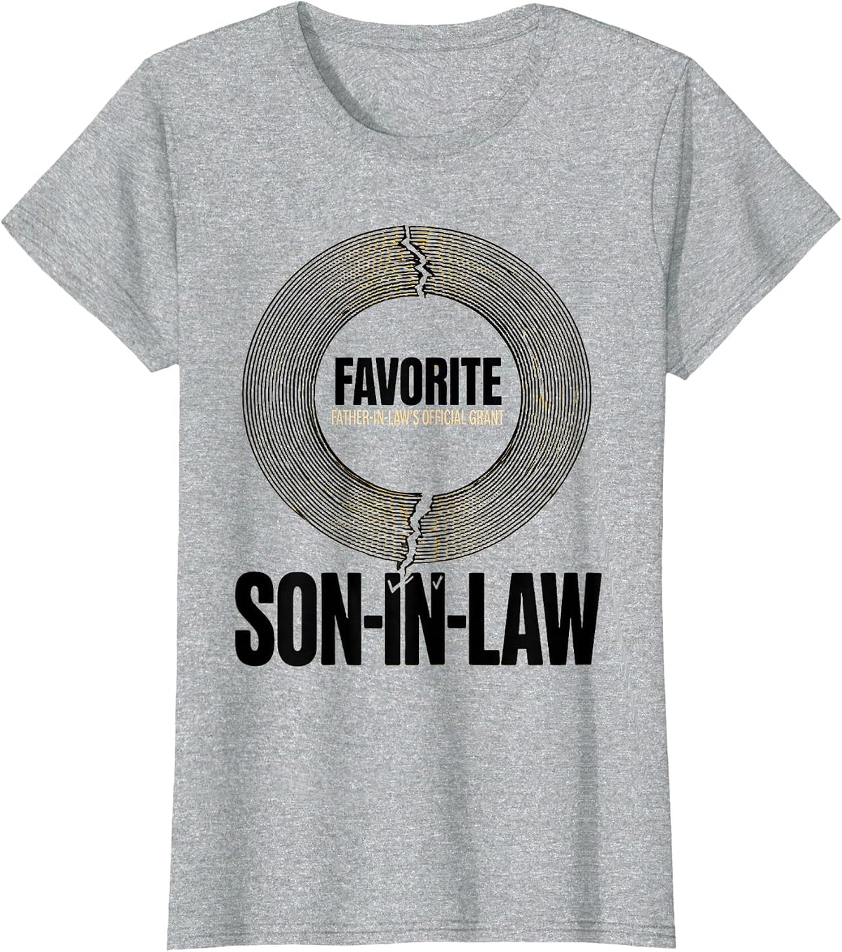 Father-In-Law's Official Grant Favorite Son-in-Law Funny T-Shirt - Heather Grey