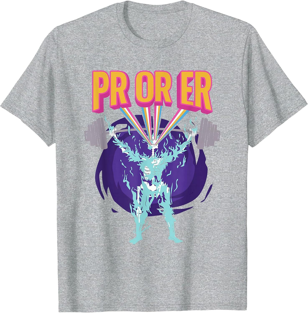 PR Or ER, Workout Bodybuilding Gym Weightlifting T-Shirt - Heather Grey