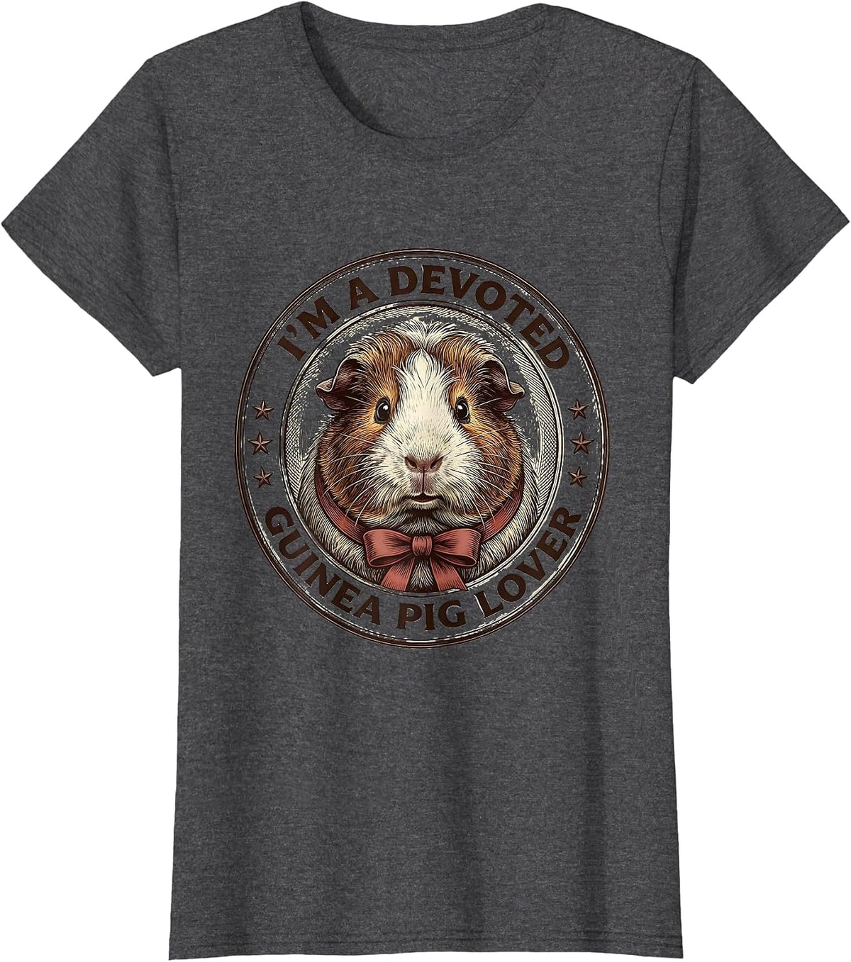 Women's I'm A Devoted Guinea Pig Lover Funny Farm Animal Humor T-Shirt - Dark Heather Grey