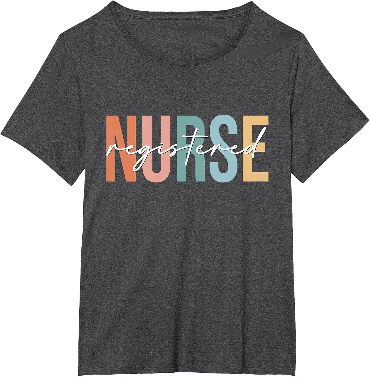 Boho Retro Vintage Registered Nurse Stethoscope Nursing T-Shirt - Dark Heather Grey
