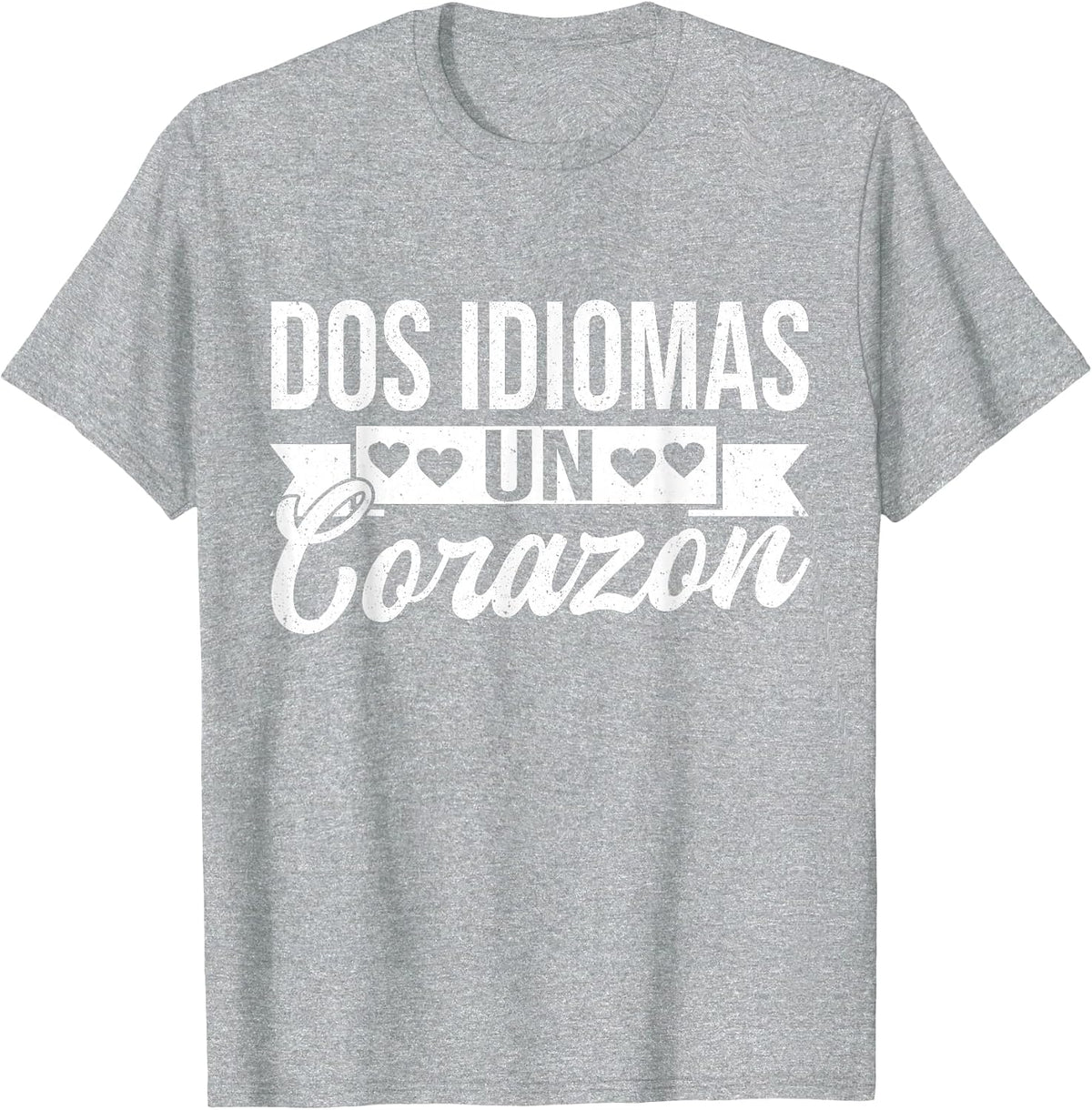 Dos Idiomas Un Corazon Spanish Teacher Bilingual T-Shirt - Heather Grey