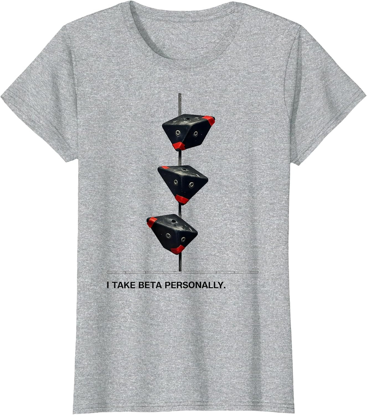 Women's I Take Beta Personally Funny Rock Climber Gift Bouldering T-Shirt - Heather Grey
