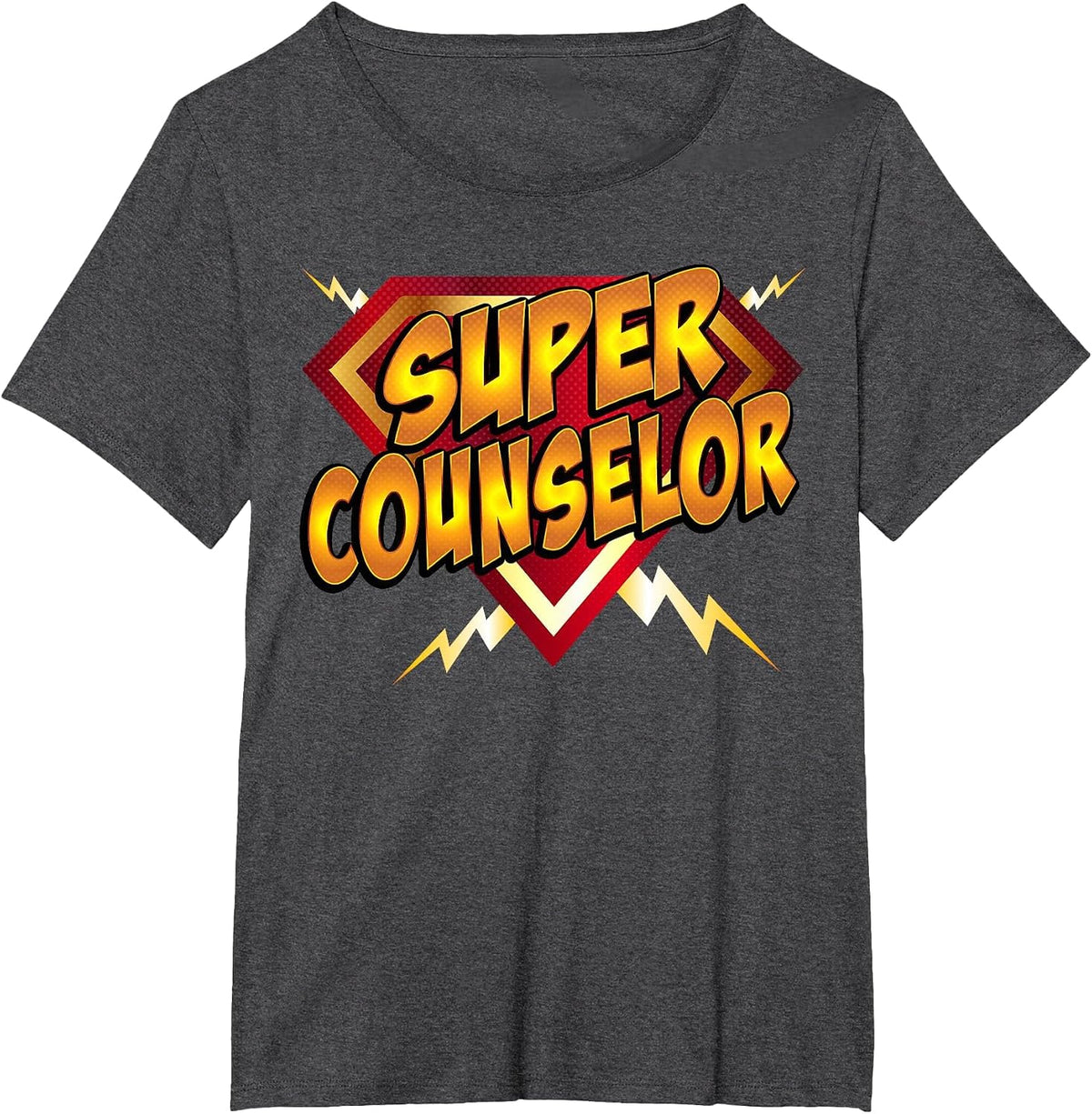 Super Counselor Back to School Educational Superhero T-Shirt - Dark Heather Grey