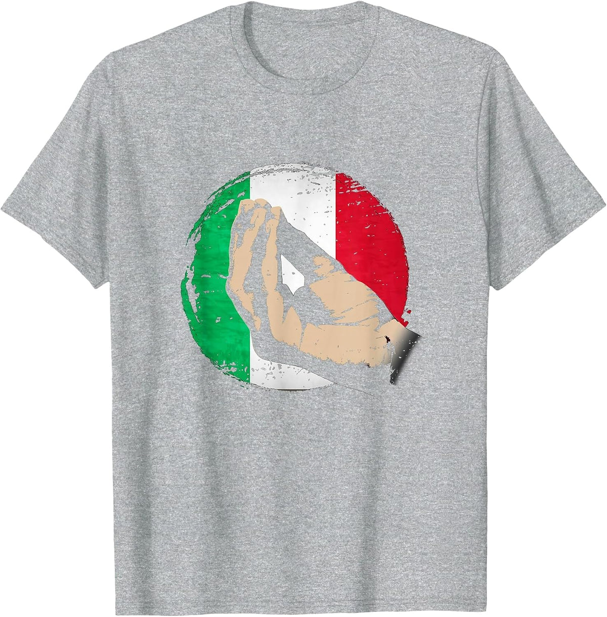 Pinched Finger Humor Italy Flag Funny Italian Hand Gesture T-Shirt - Heather Grey