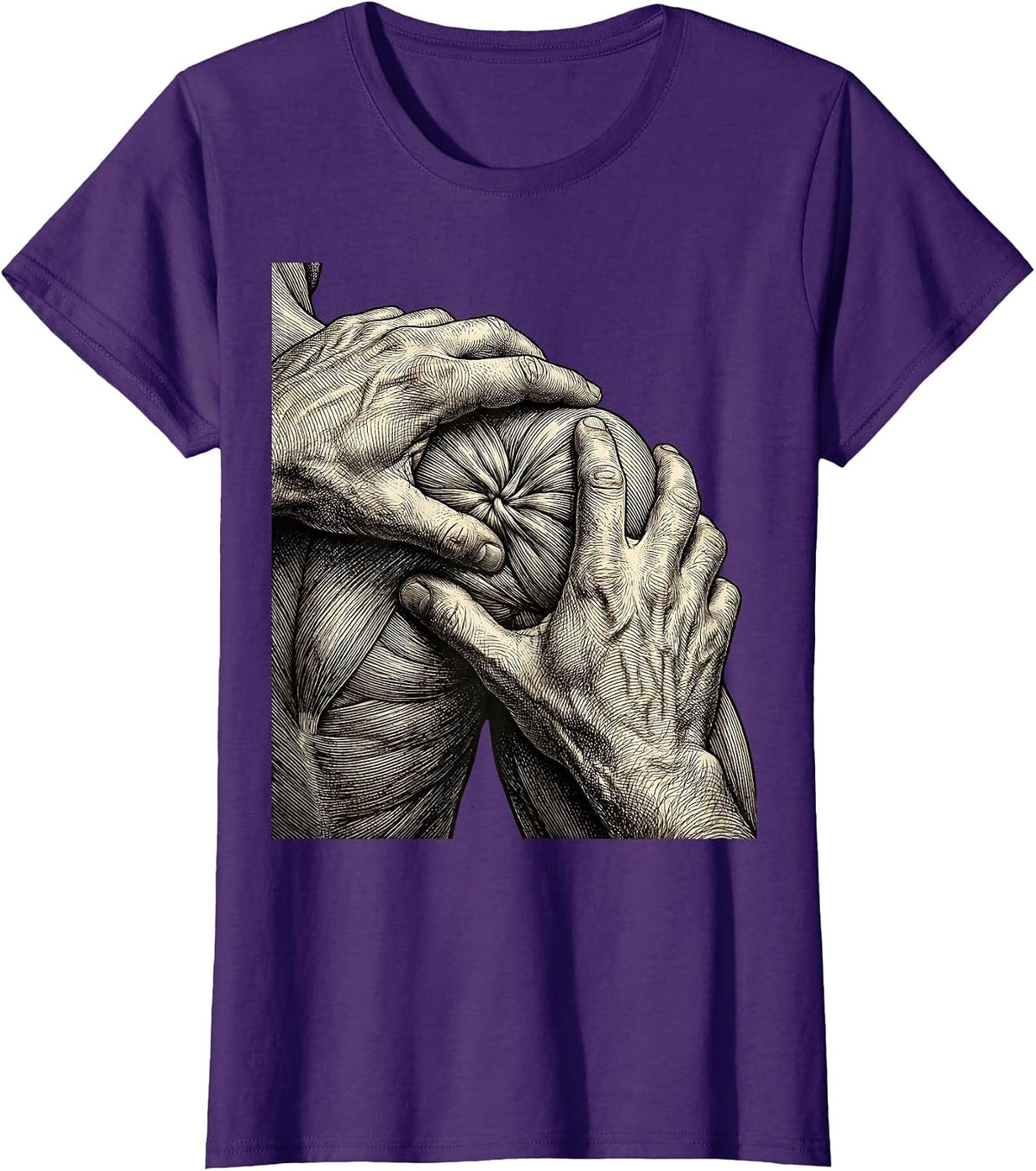 Women's Physical Therapy Knotted Muscle Massage Graphic T-Shirt - Purple