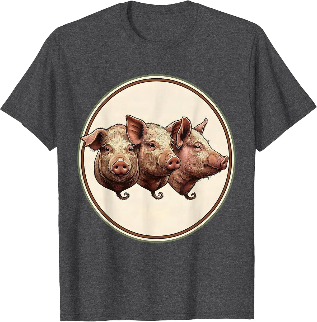 Men's Sealed Pig Badge Guinea Pig Lover Funny Pet Humor T-Shirt - Dark Heather Grey