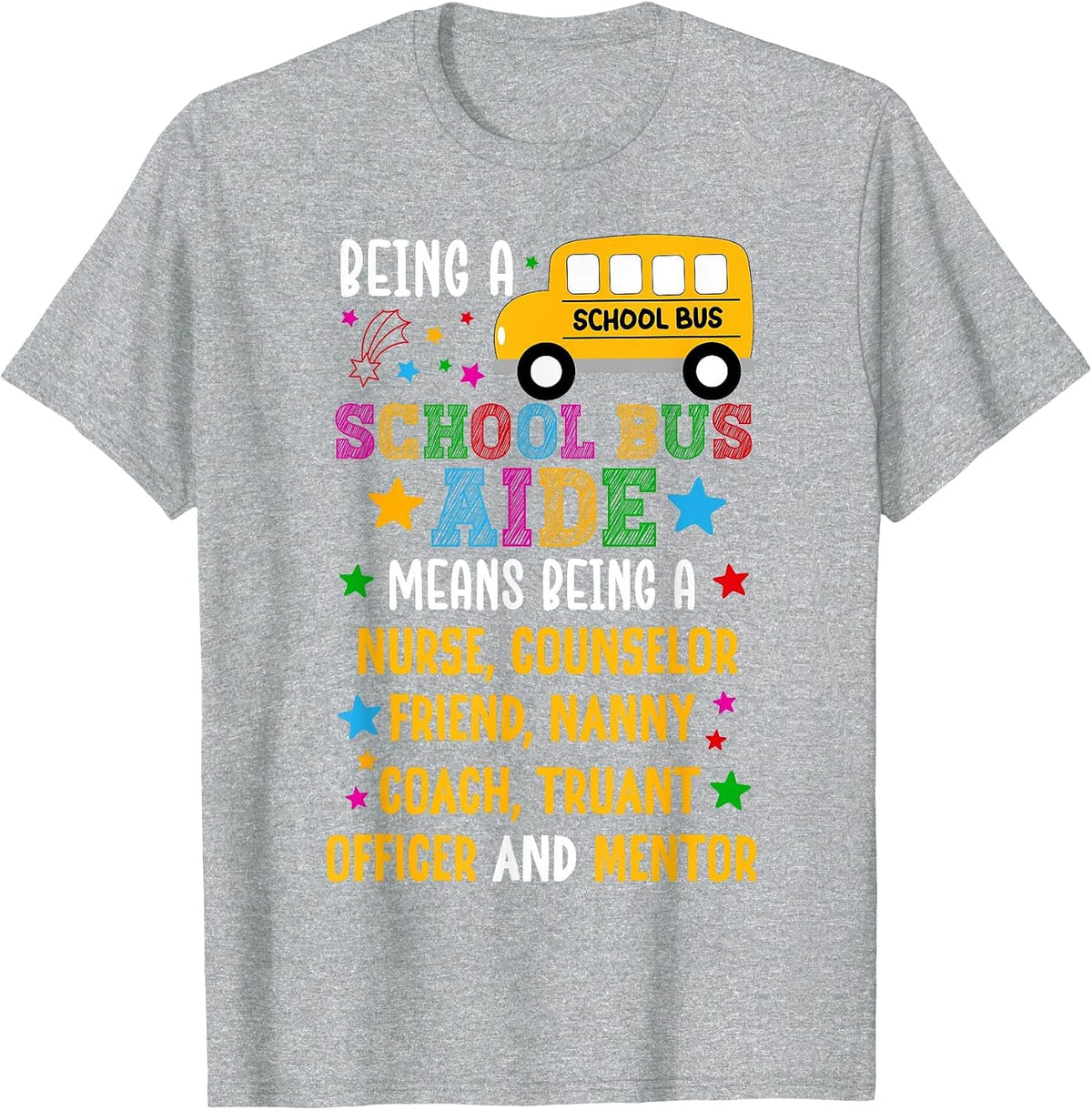 School Bus Aide Definition Bus Aide T-Shirt - Heather Grey
