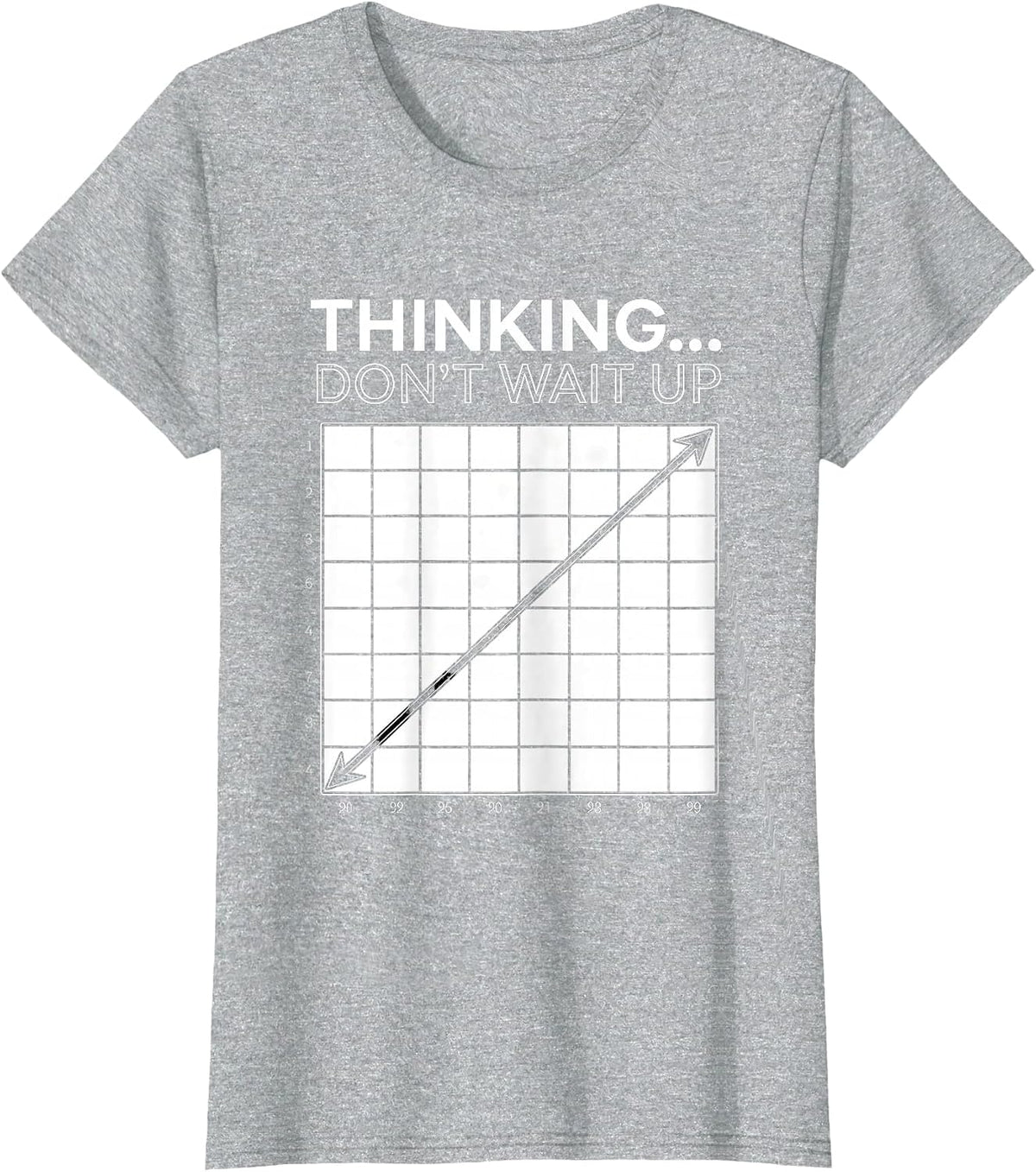 Thinking Don't Wait Up Funny Chess Player Lover Gift T-Shirt - Heather Grey