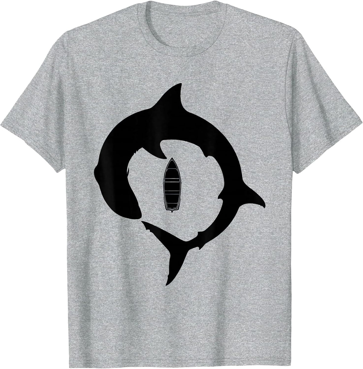 Men's Shark Beneath the Rowboat Sailor Graphic T-Shirt - Heather Grey