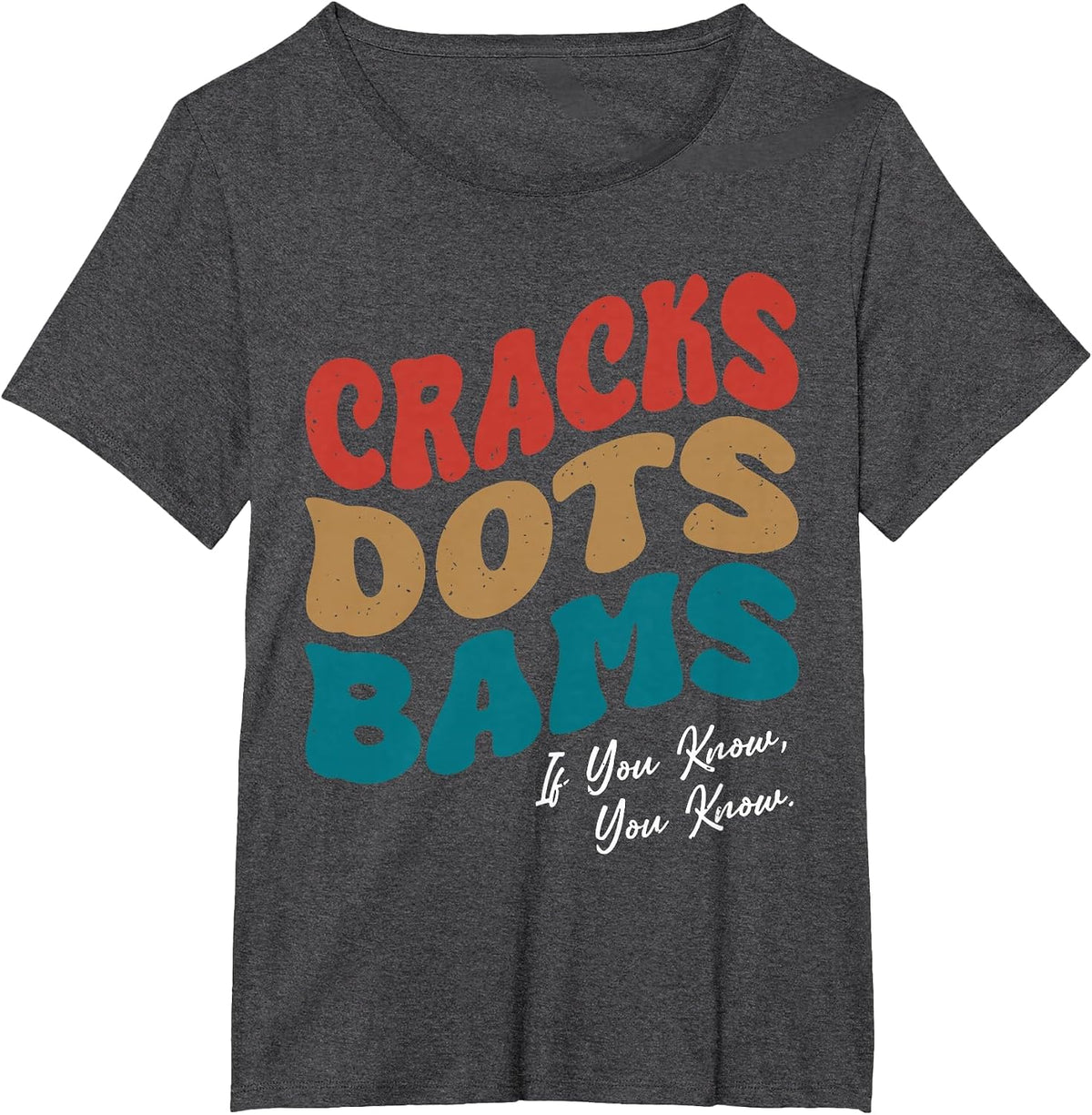 Cracks Dots Bams Mahjong Humor If You Know T-Shirt - Dark Heather Grey
