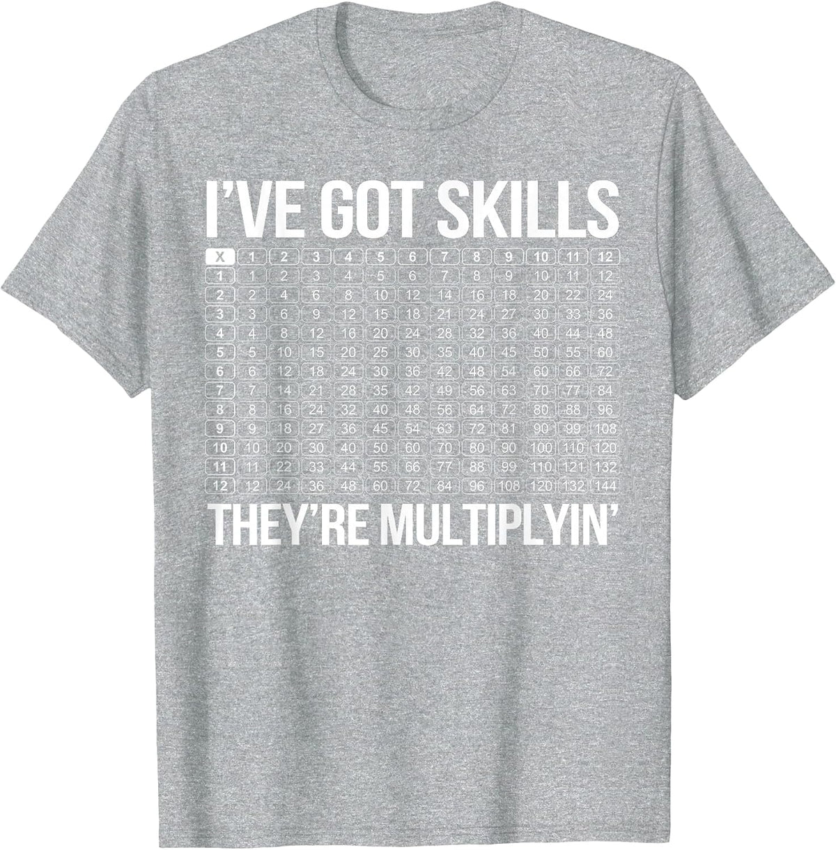 Math Teacher I've Got Skills They're Multiplying T-Shirt - Heather Grey