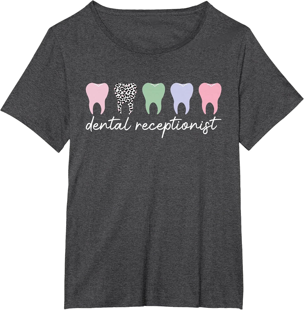 Dental Receptionist Best Dentist Receptionist T-Shirt - Dark Heather Grey