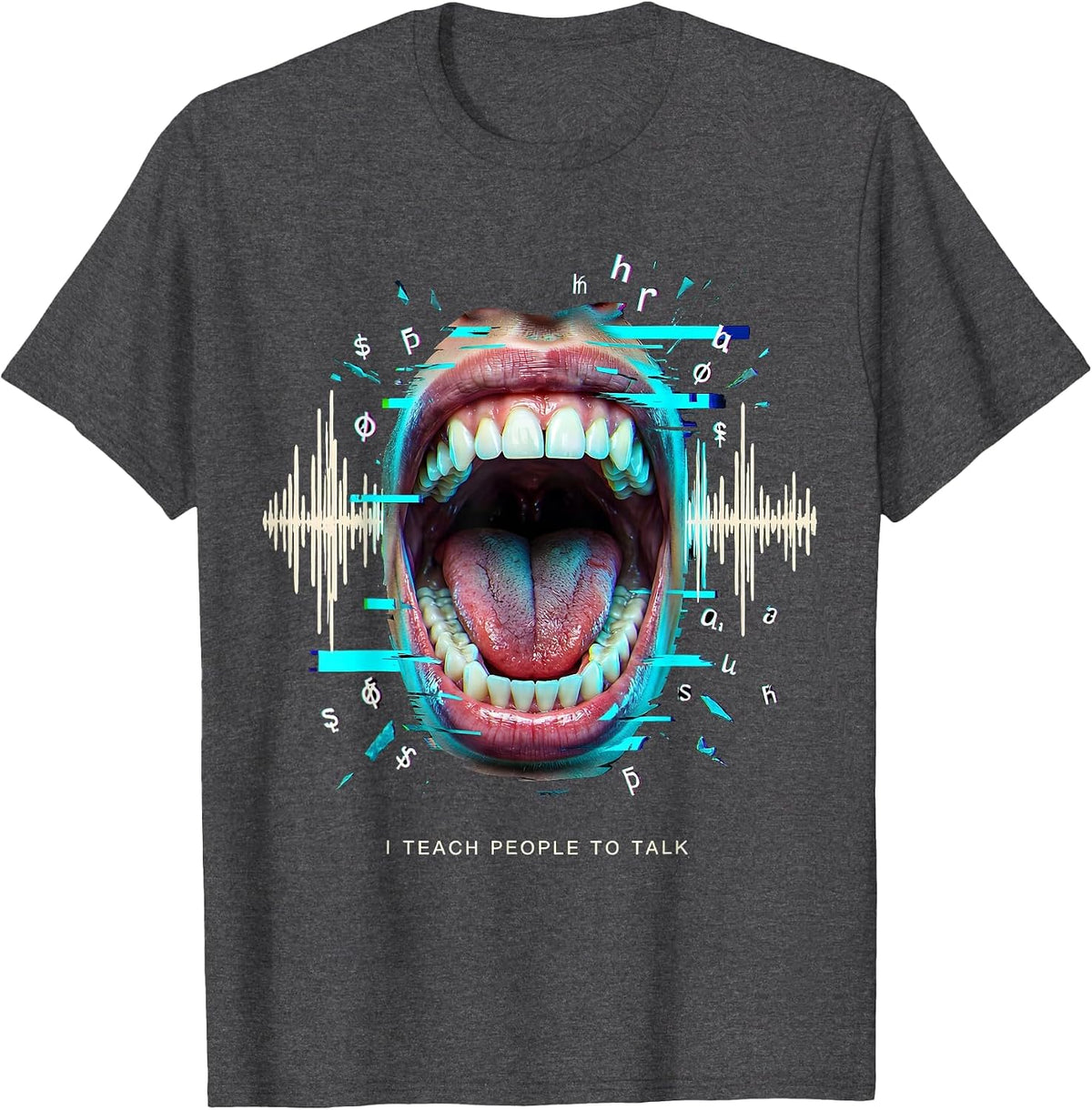 Men's I Teach People To Talk SLP Speech Therapist Design T-Shirt - Dark Heather Grey