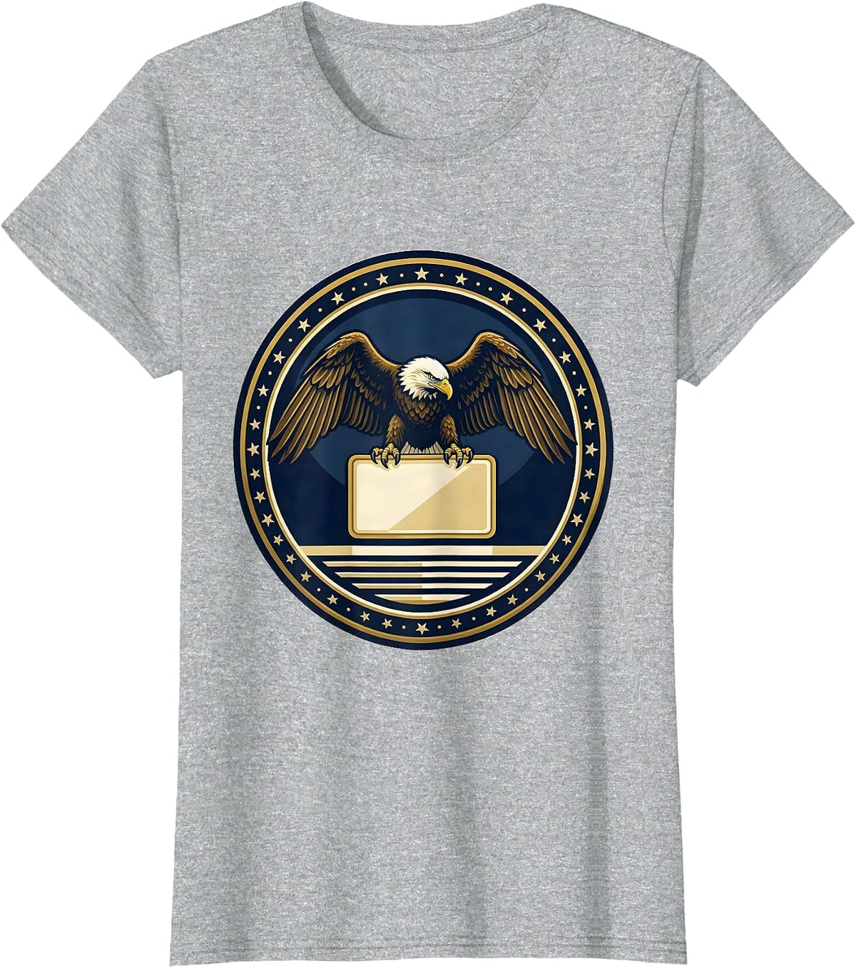 Women's Sealed Eagle Anniversary Badge Patriotic 250th Celebration T-Shirt - Heather Grey